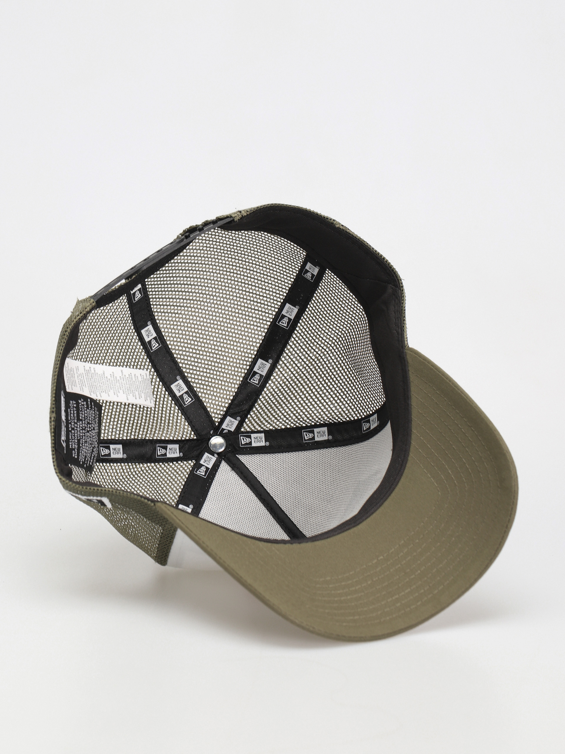 New Era US State Wordmark Trucker Baseball sapka (olive/white)