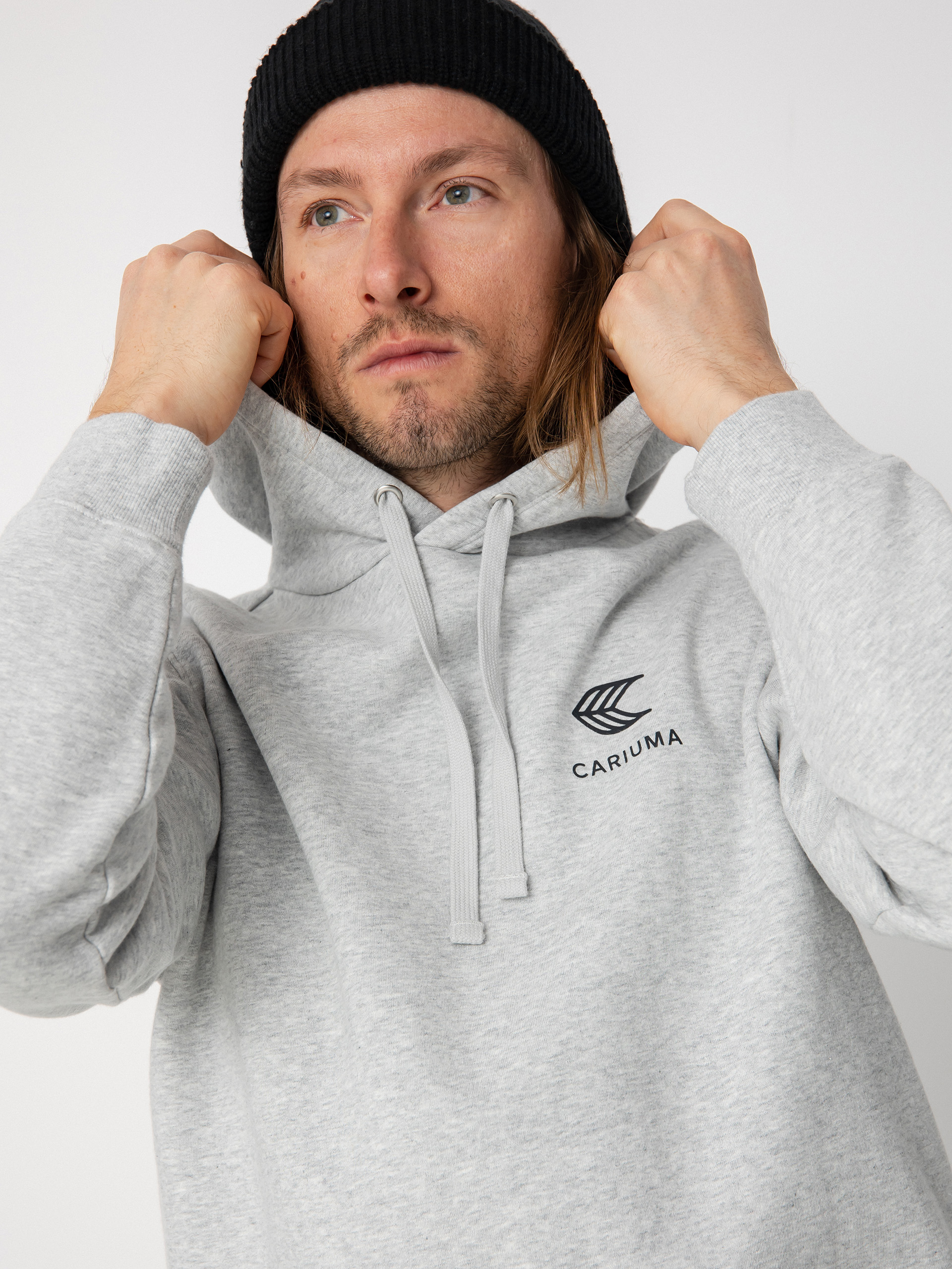 Cariuma Logo HD Kapucnis pulóver (melange grey)