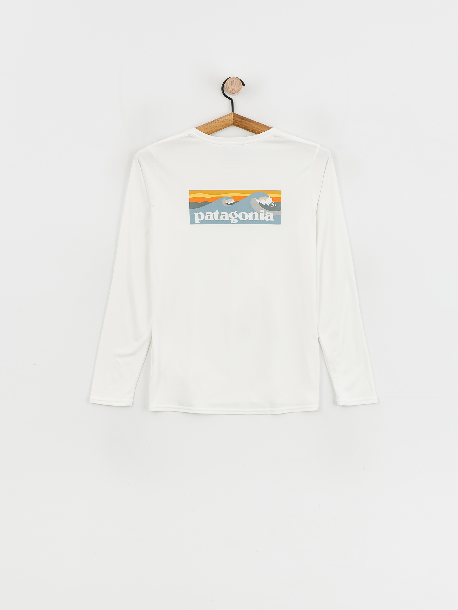 Patagonia Cap Cool Daily Graphic Shirt Hosszú ujjú felső Wmn (boardshort logo light plume grey/white)