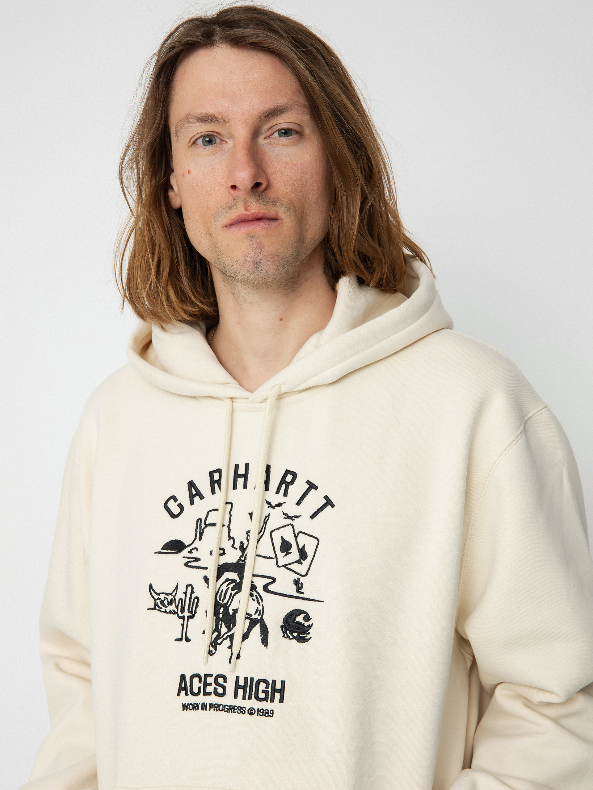 Carhartt WIP Souvenir Valley HD Kapucnis pulóver (natural/black)