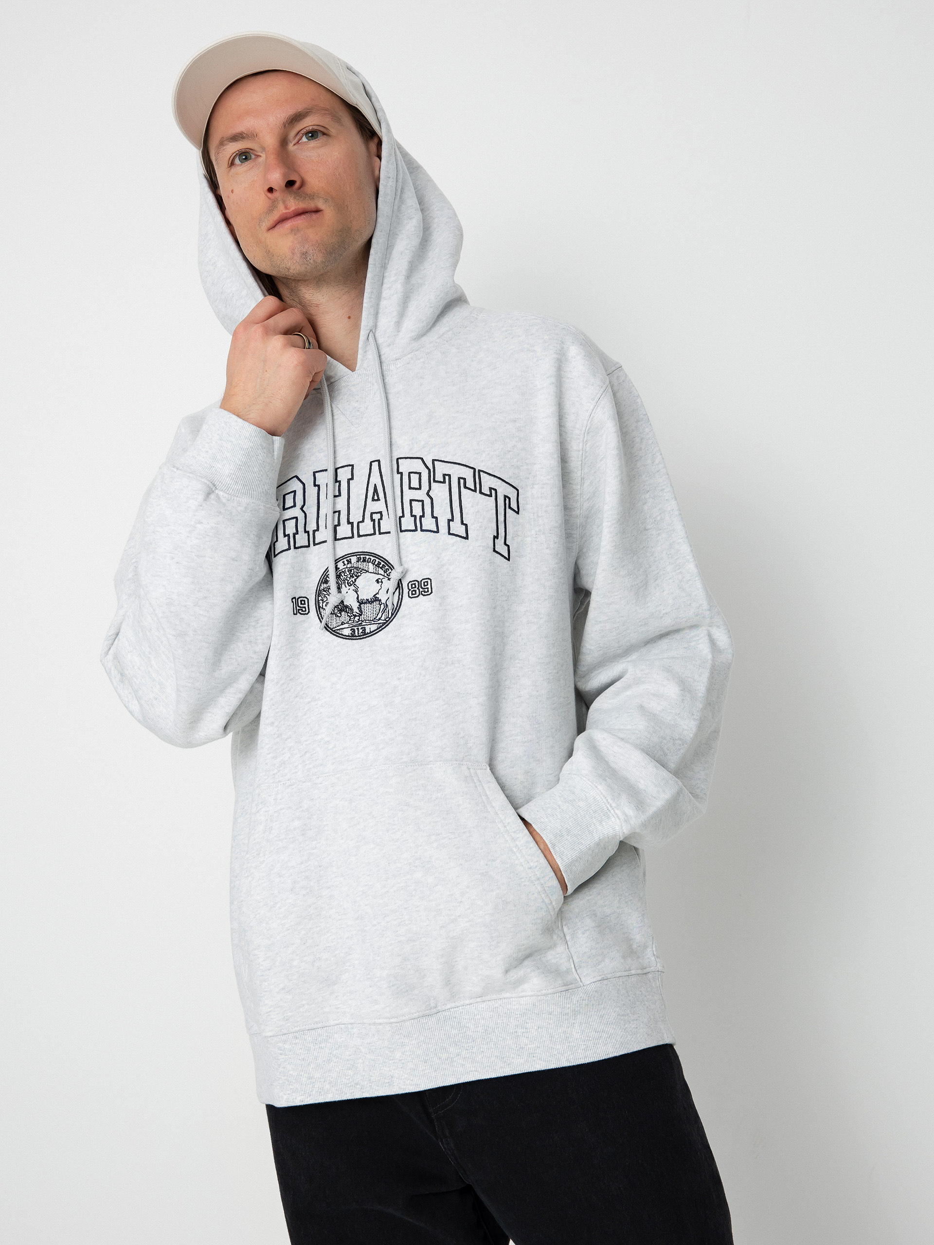 Carhartt WIP Coin HD Kapucnis pulóver (ash heather/atom blue)