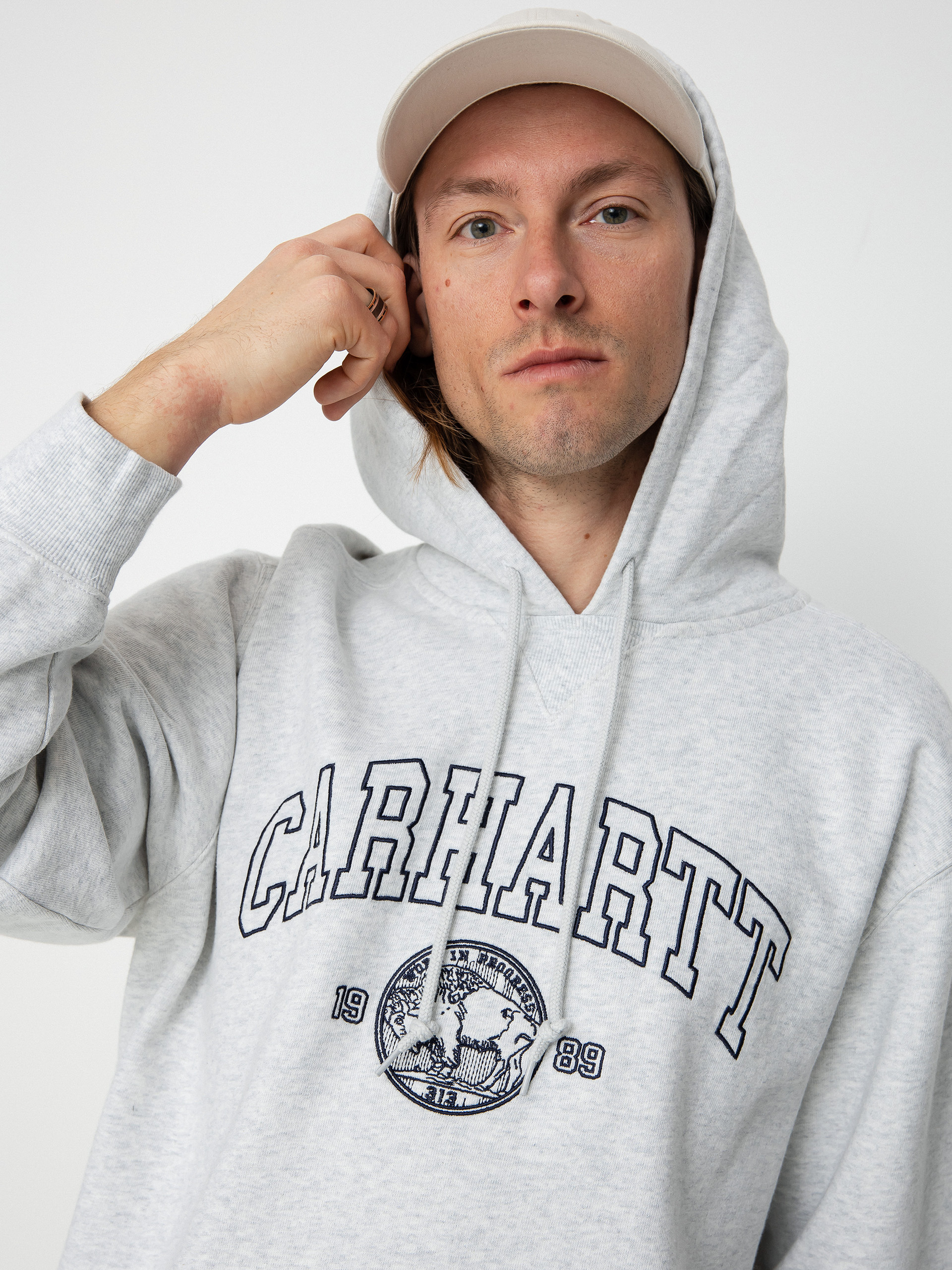 Carhartt WIP Coin HD Kapucnis pulóver (ash heather/atom blue)