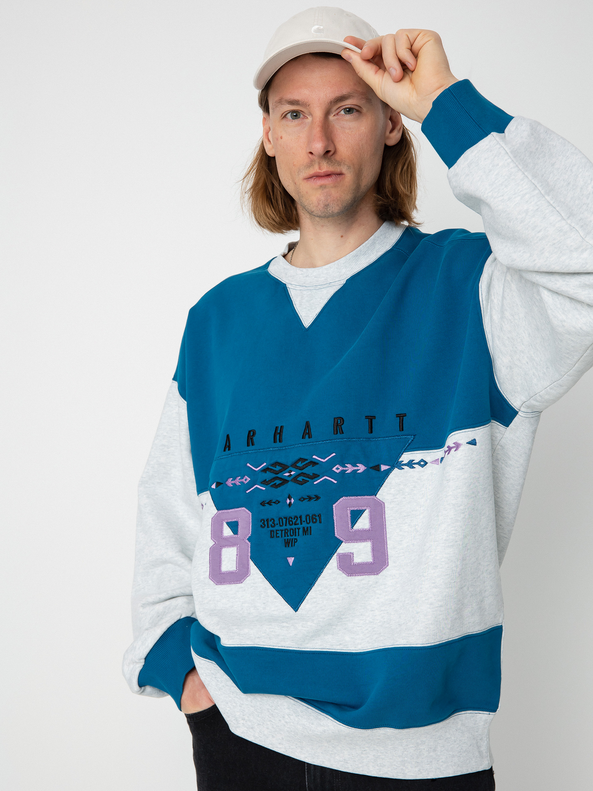 Carhartt WIP Santa Fe Pulóver (amalfi/ash heather)