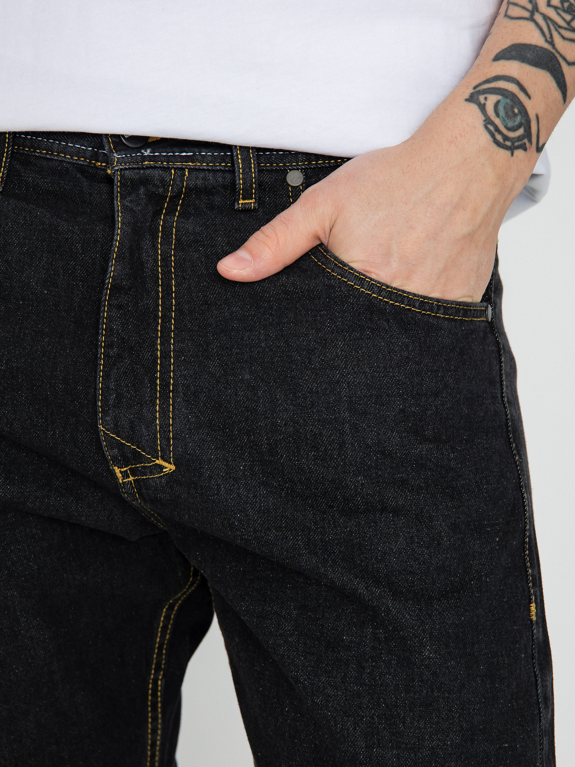 MassDnm Base Jeans Regular Fit Kisnadrág (black washed)