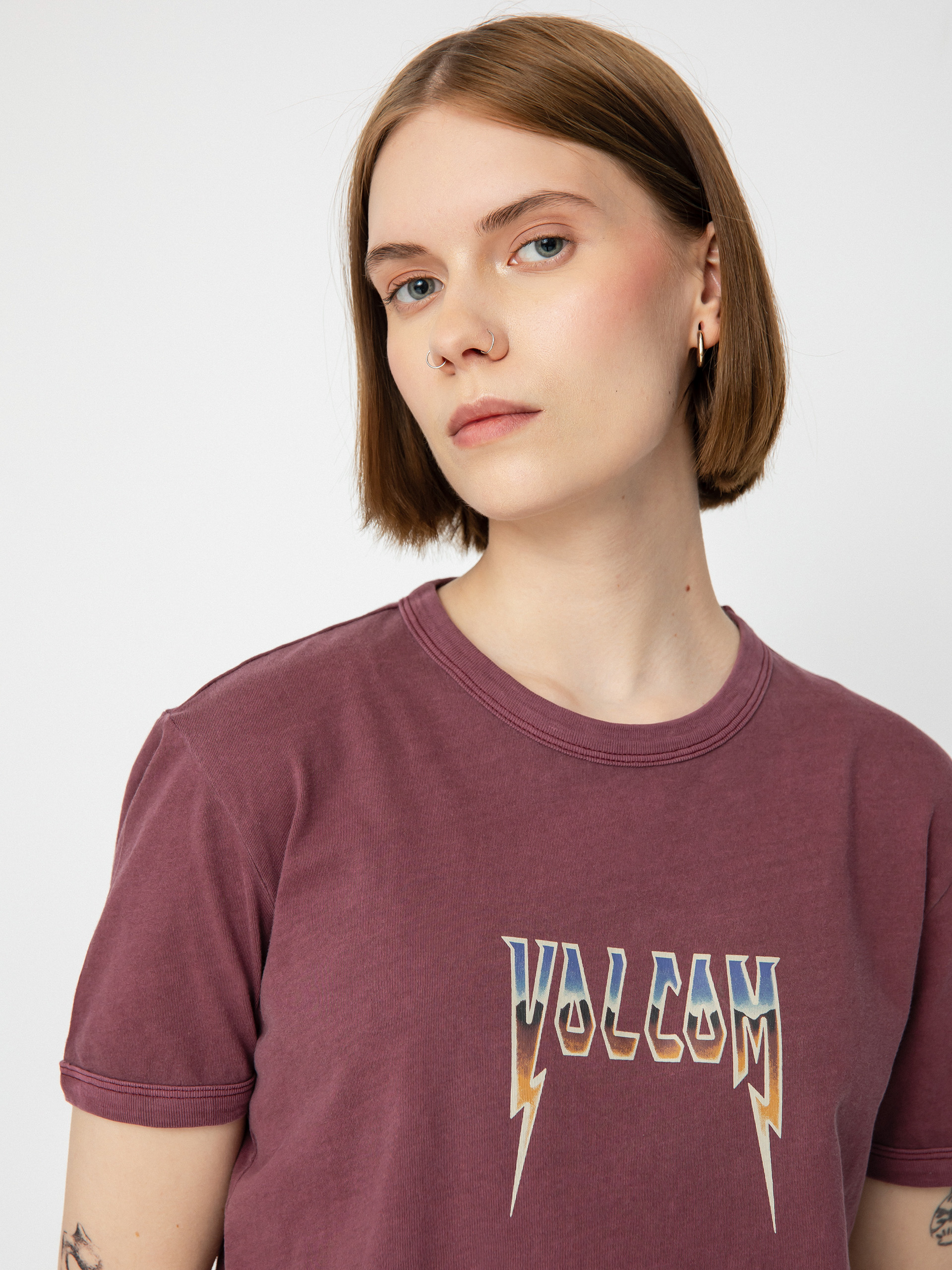 Volcom Truly Ringer póló Wmn (burgundy)