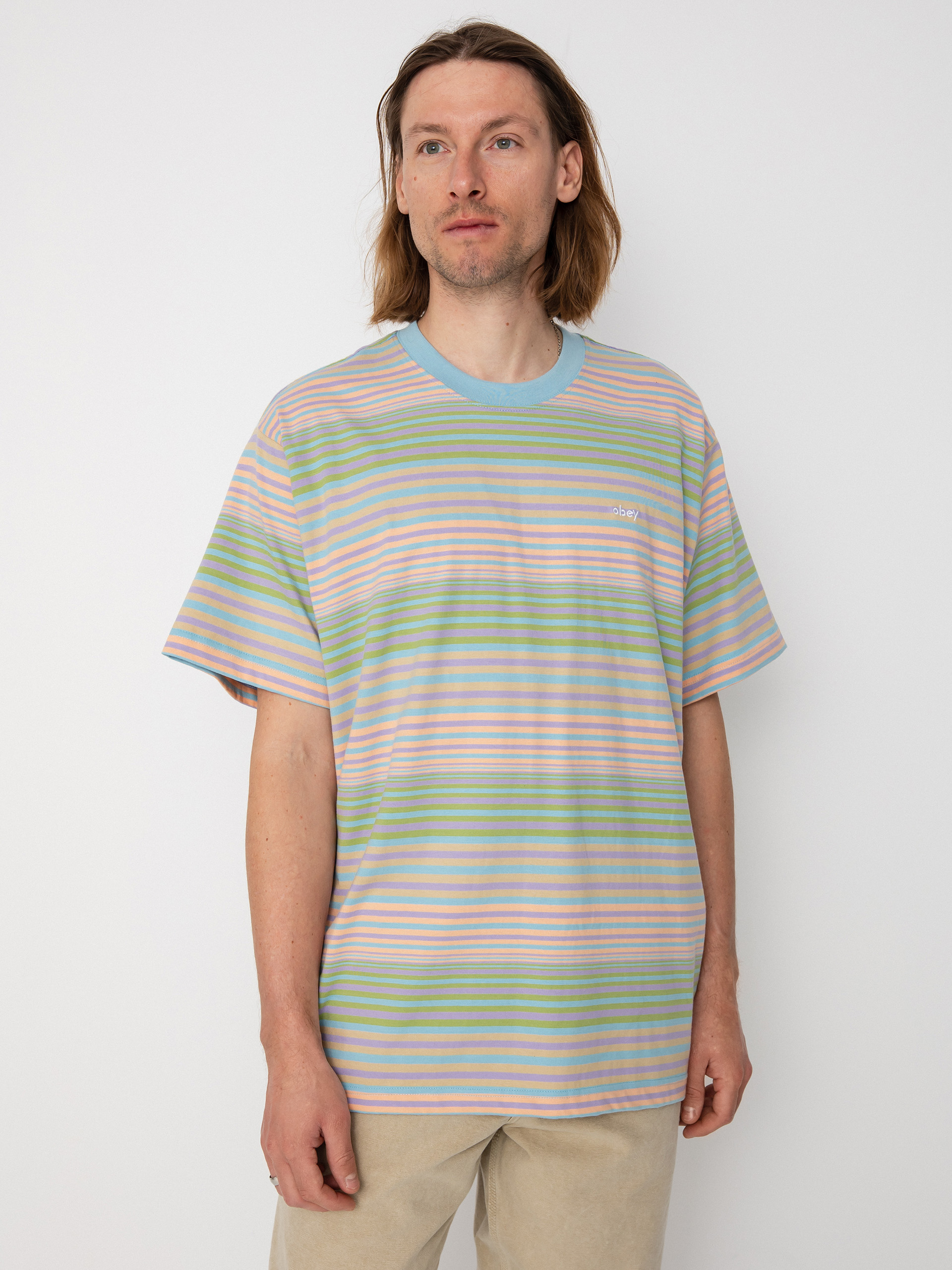 OBEY Break póló (sky blue multi)