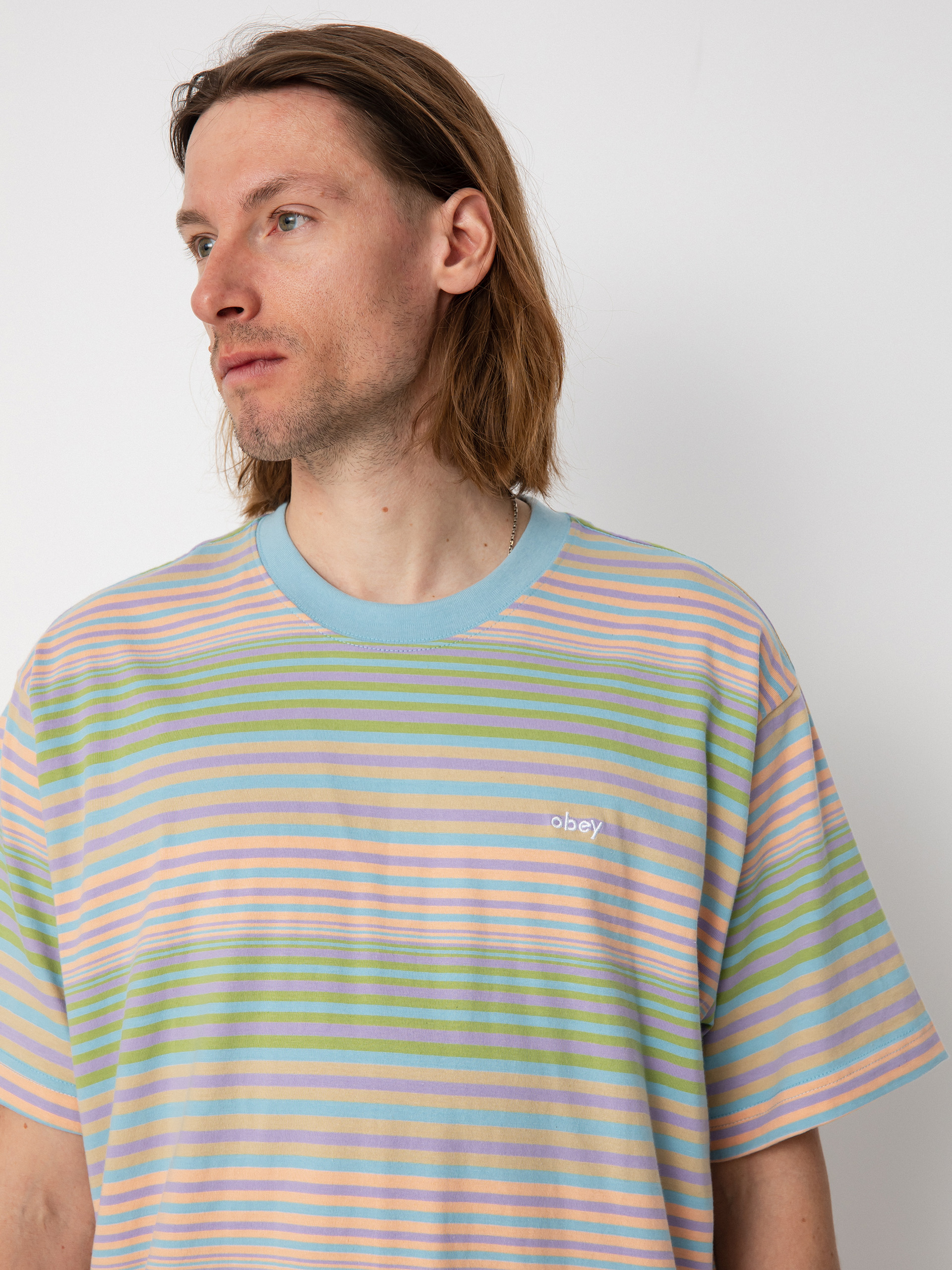 OBEY Break póló (sky blue multi)