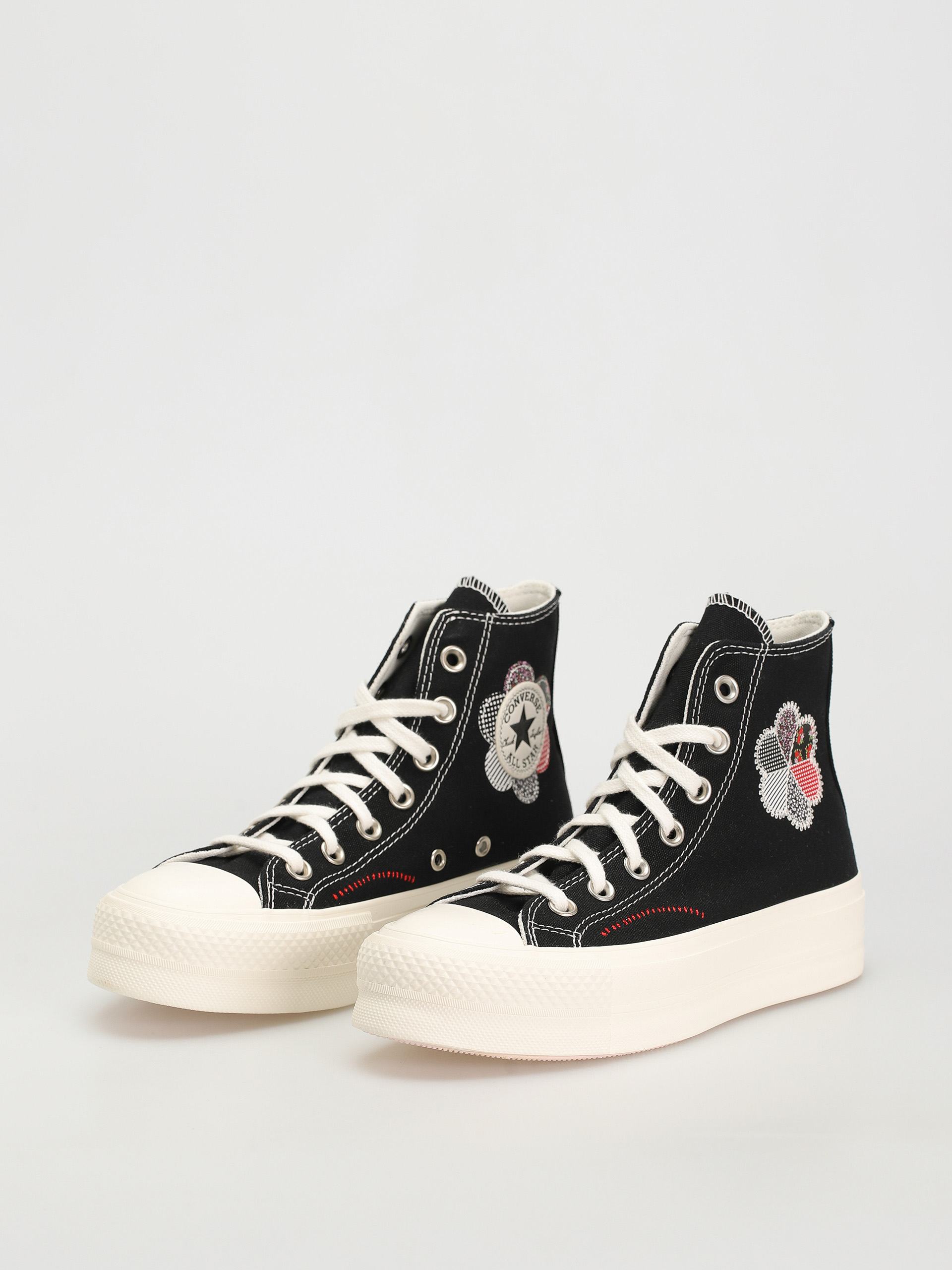 Converse Chuck Taylor All Star Lift Hi Tornacipők Wmn (black/egret/red)