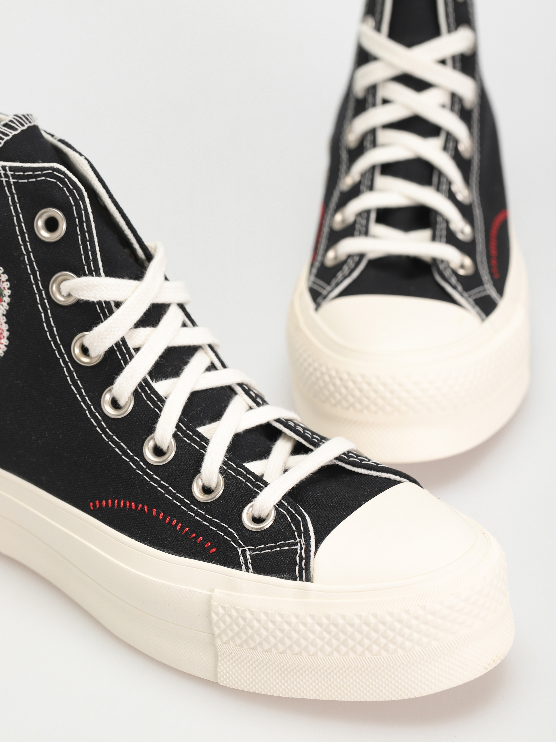 Converse Chuck Taylor All Star Lift Hi Tornacipők Wmn (black/egret/red)