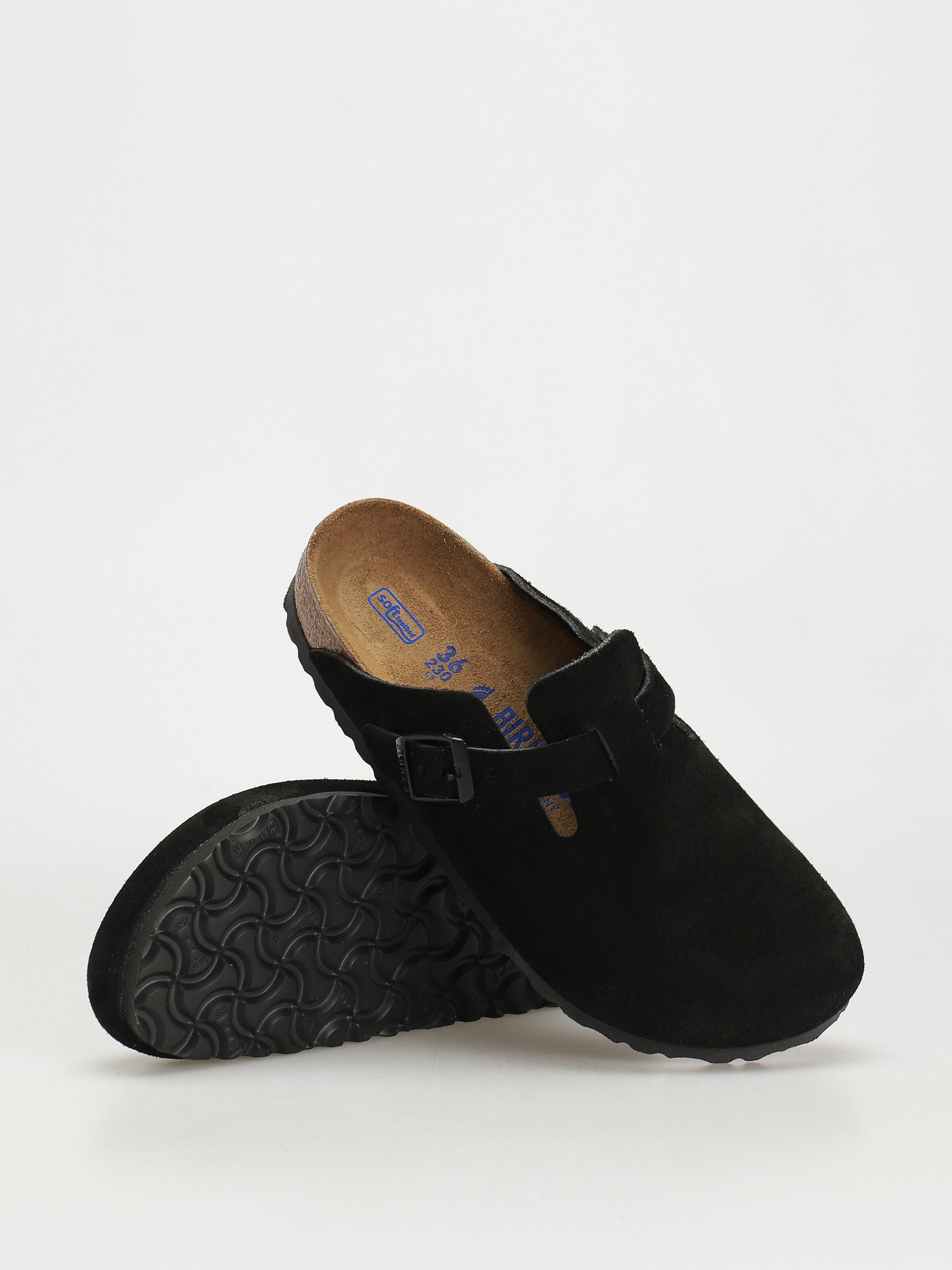 Birkenstock Boston Suede Narrow Flip-flop papucsok Wmn (black)