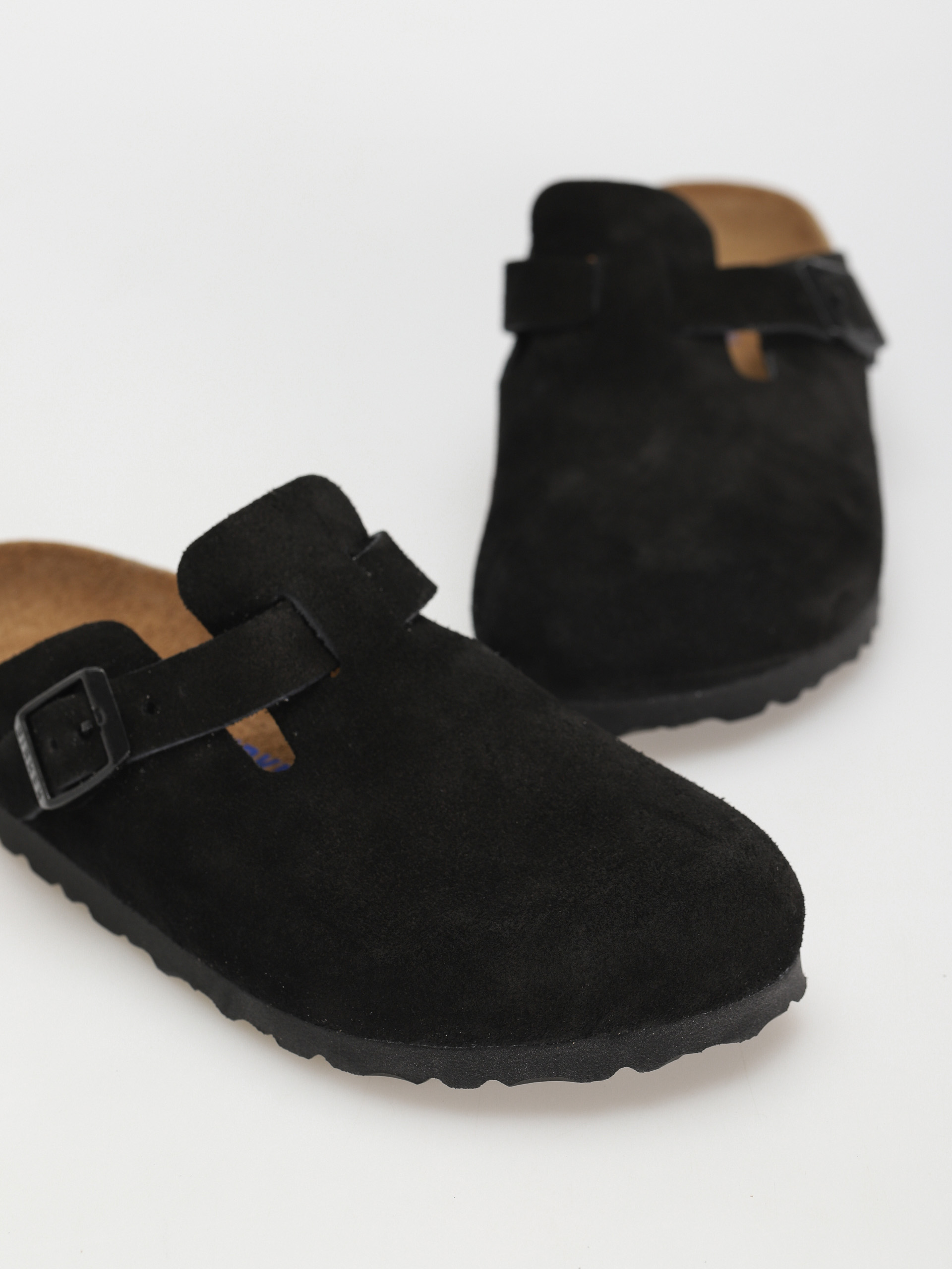Birkenstock Boston Suede Narrow Flip-flop papucsok Wmn (black)