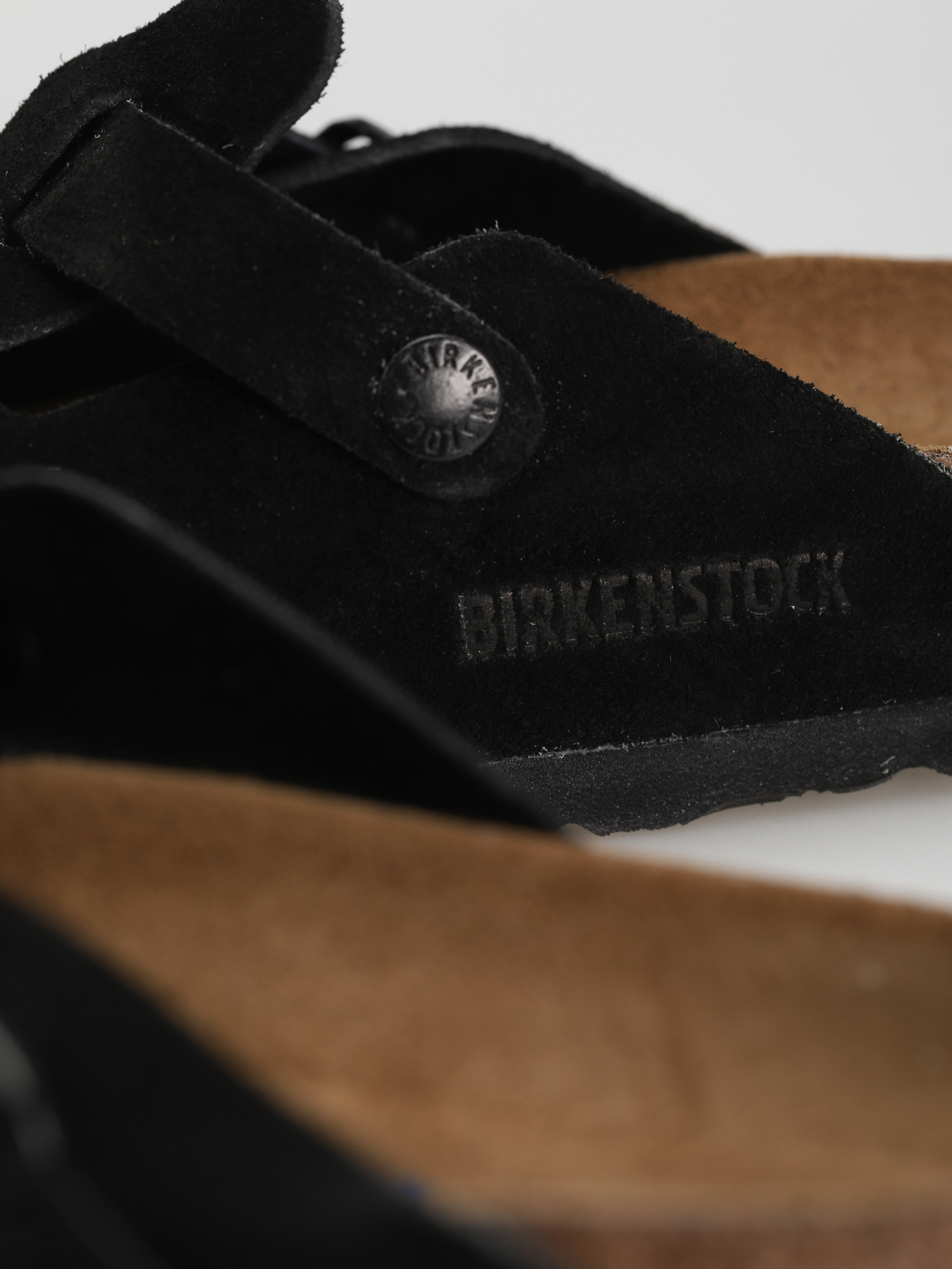 Birkenstock Boston Suede Narrow Flip-flop papucsok Wmn (black)
