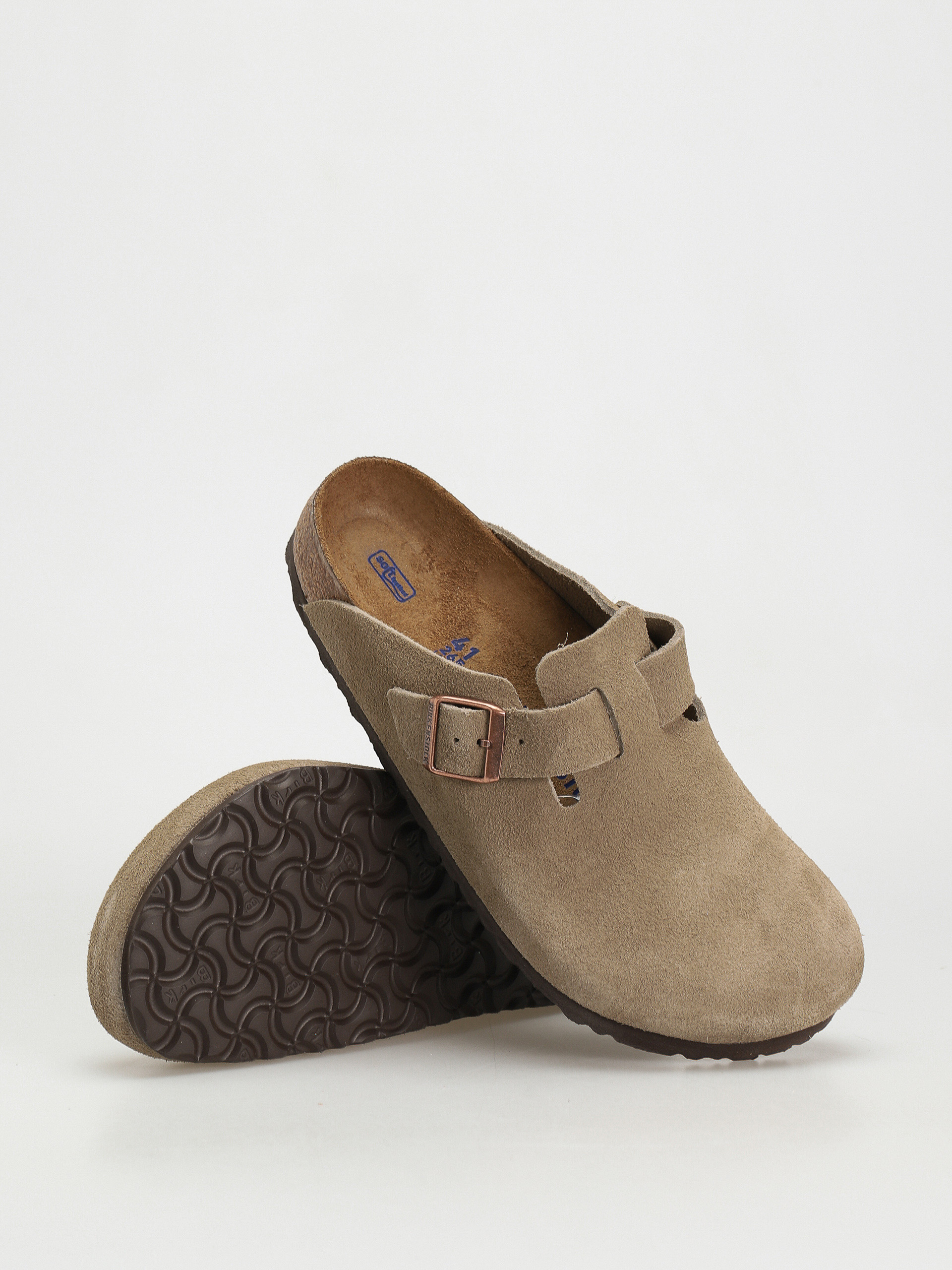 Birkenstock Boston Suede Regular Flip-flop papucsok (taupe)