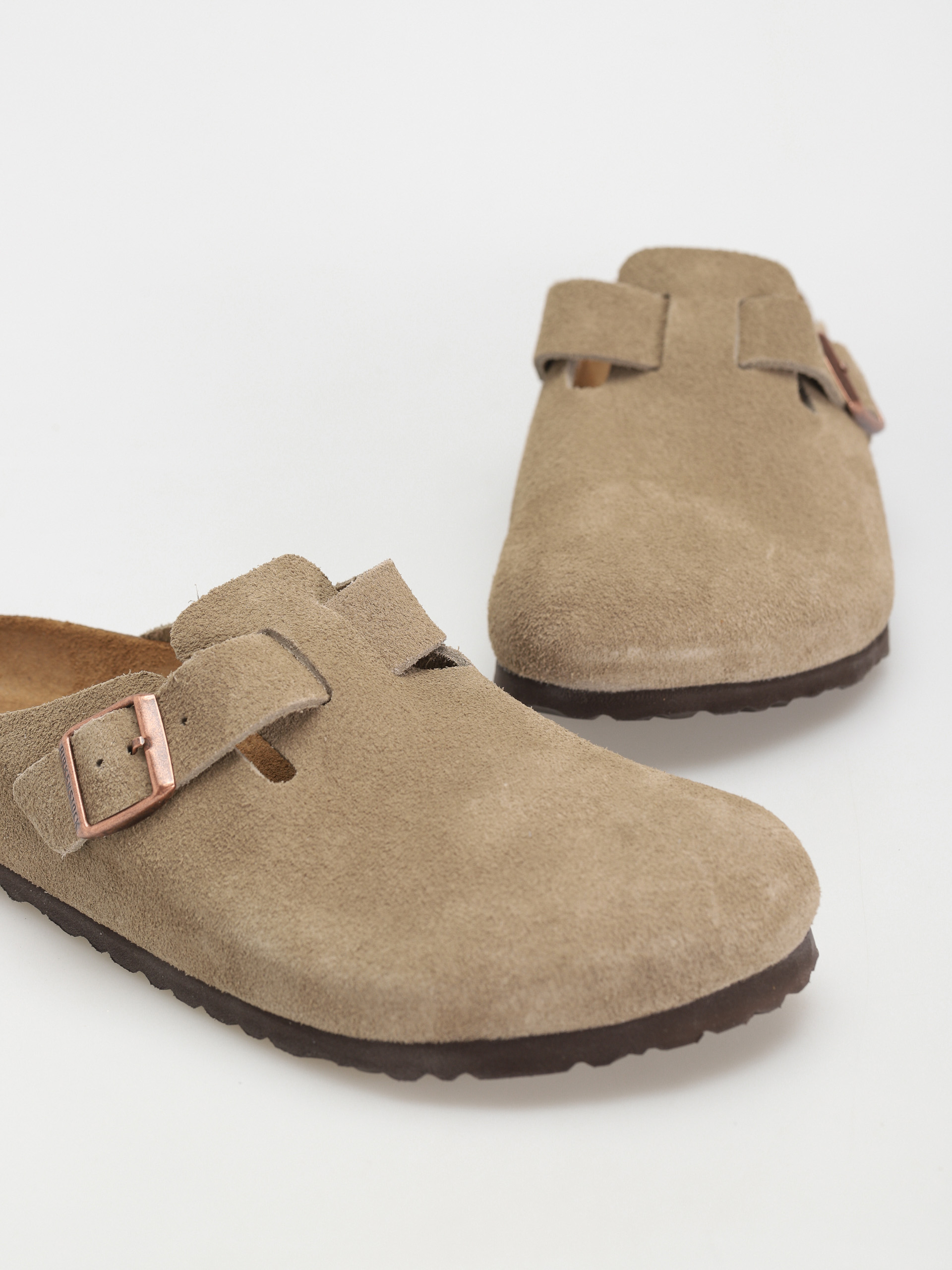 Birkenstock Boston Suede Regular Flip-flop papucsok (taupe)