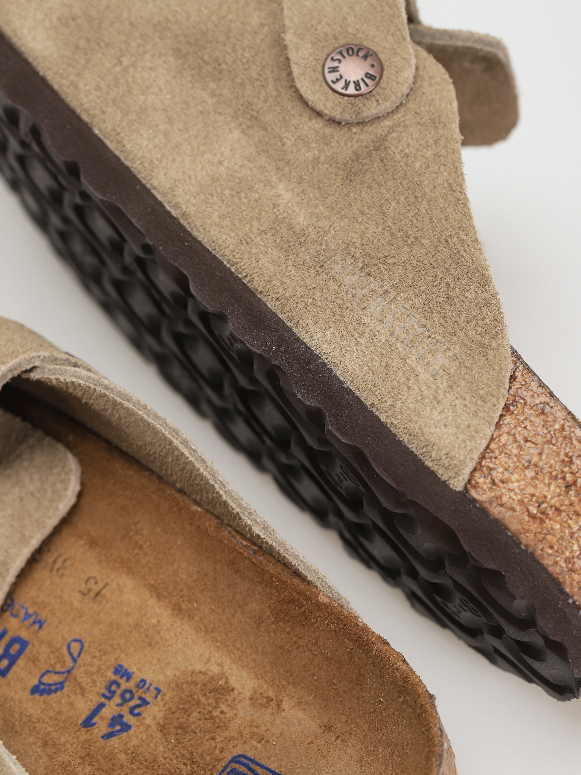 Birkenstock Boston Suede Regular Flip-flop papucsok (taupe)
