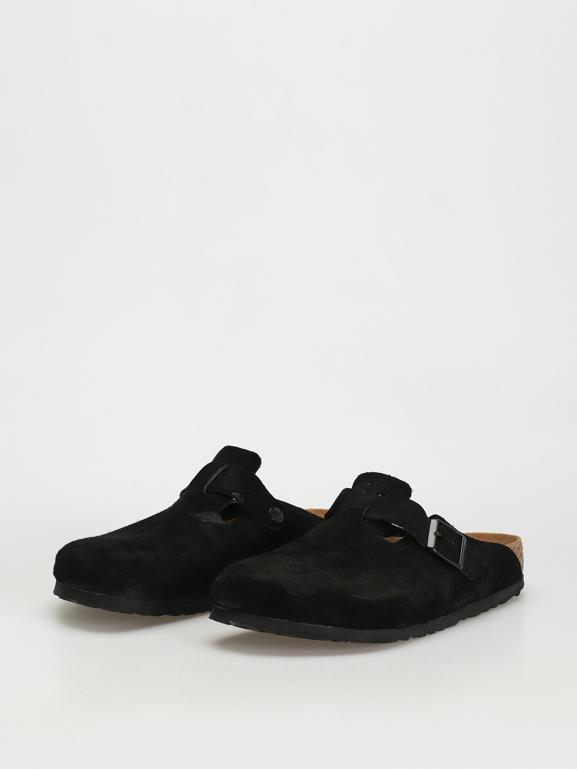 Birkenstock Boston Suede Regular Flip-flop papucsok (black)