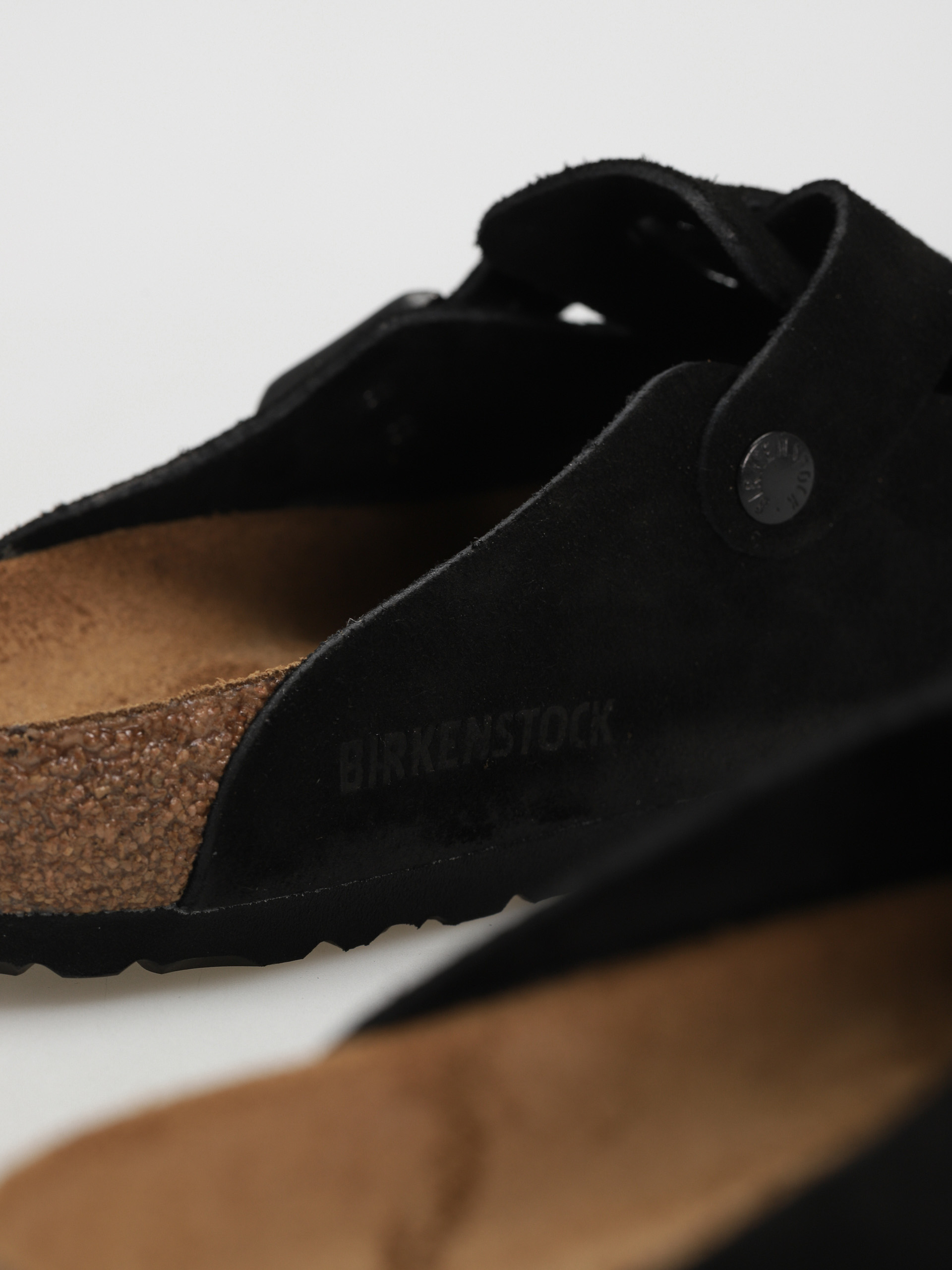 Birkenstock Boston Suede Regular Flip-flop papucsok (black)