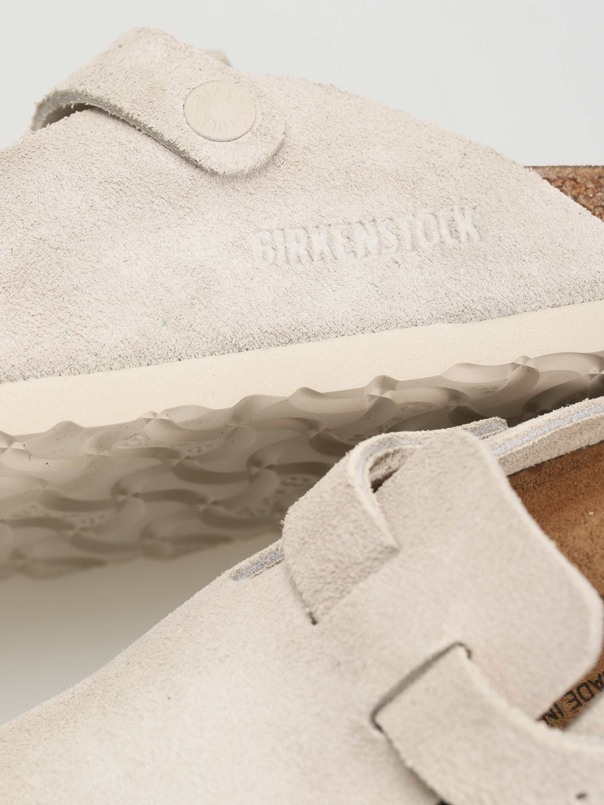 Birkenstock Boston Suede Narrow Flip-flop papucsok Wmn (modern suede antique white)