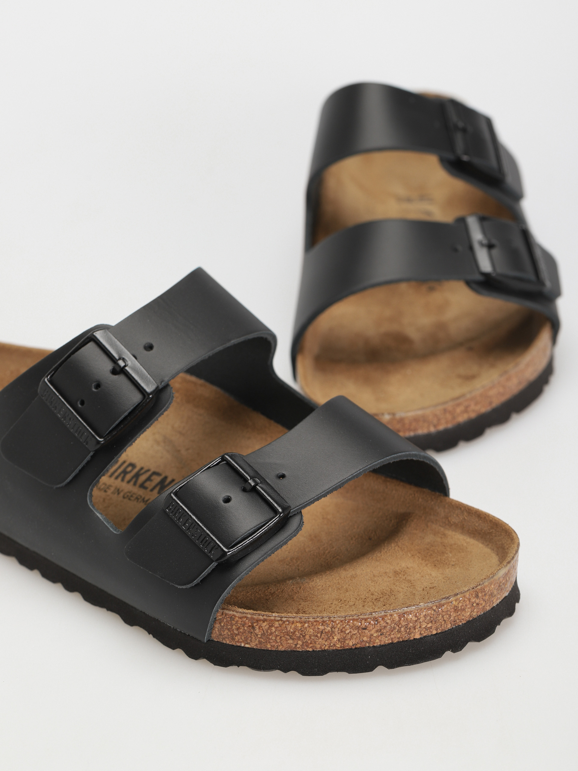 Birkenstock Arizona Natural Leather Regular Flip-flop papucsok (black)