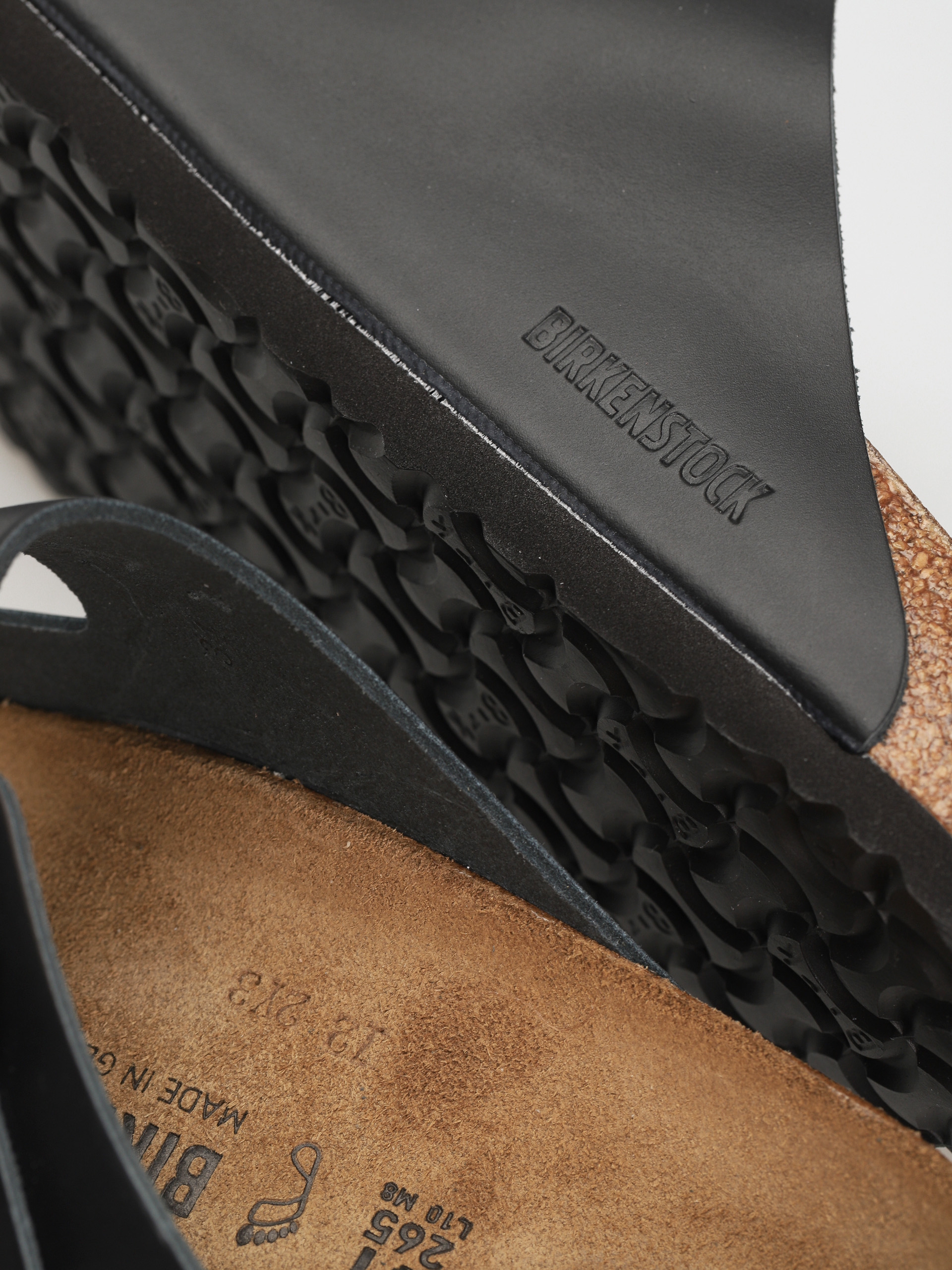 Birkenstock Arizona Natural Leather Regular Flip-flop papucsok (black)