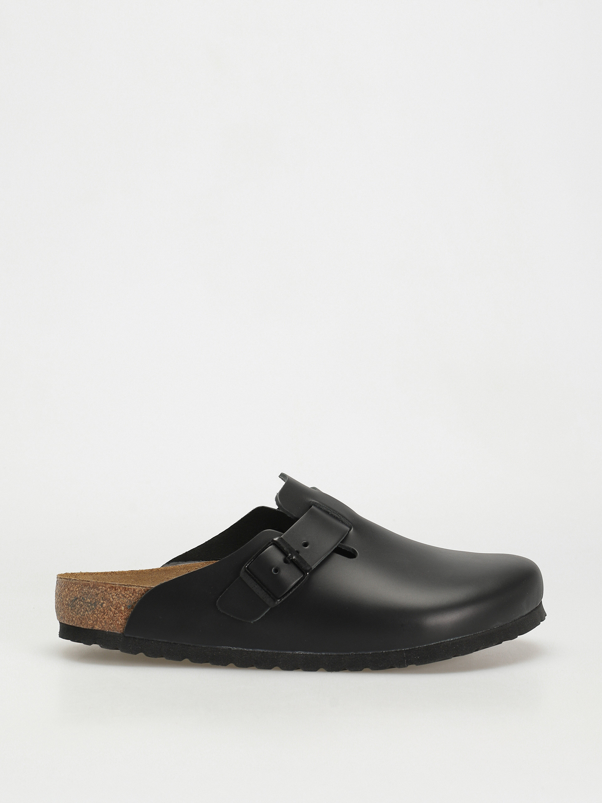 Birkenstock Boston Natural Leather Regular Flip-flop papucsok (black)