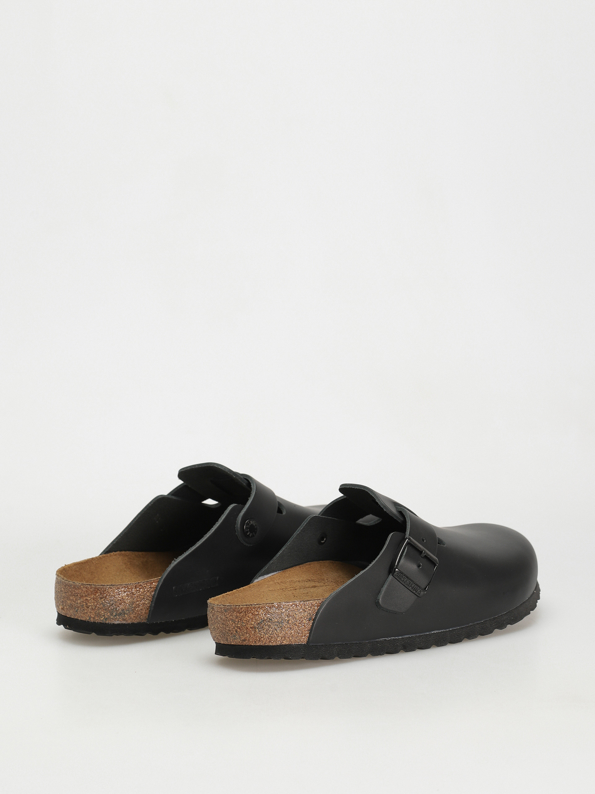 Birkenstock Boston Natural Leather Regular Flip-flop papucsok (black)