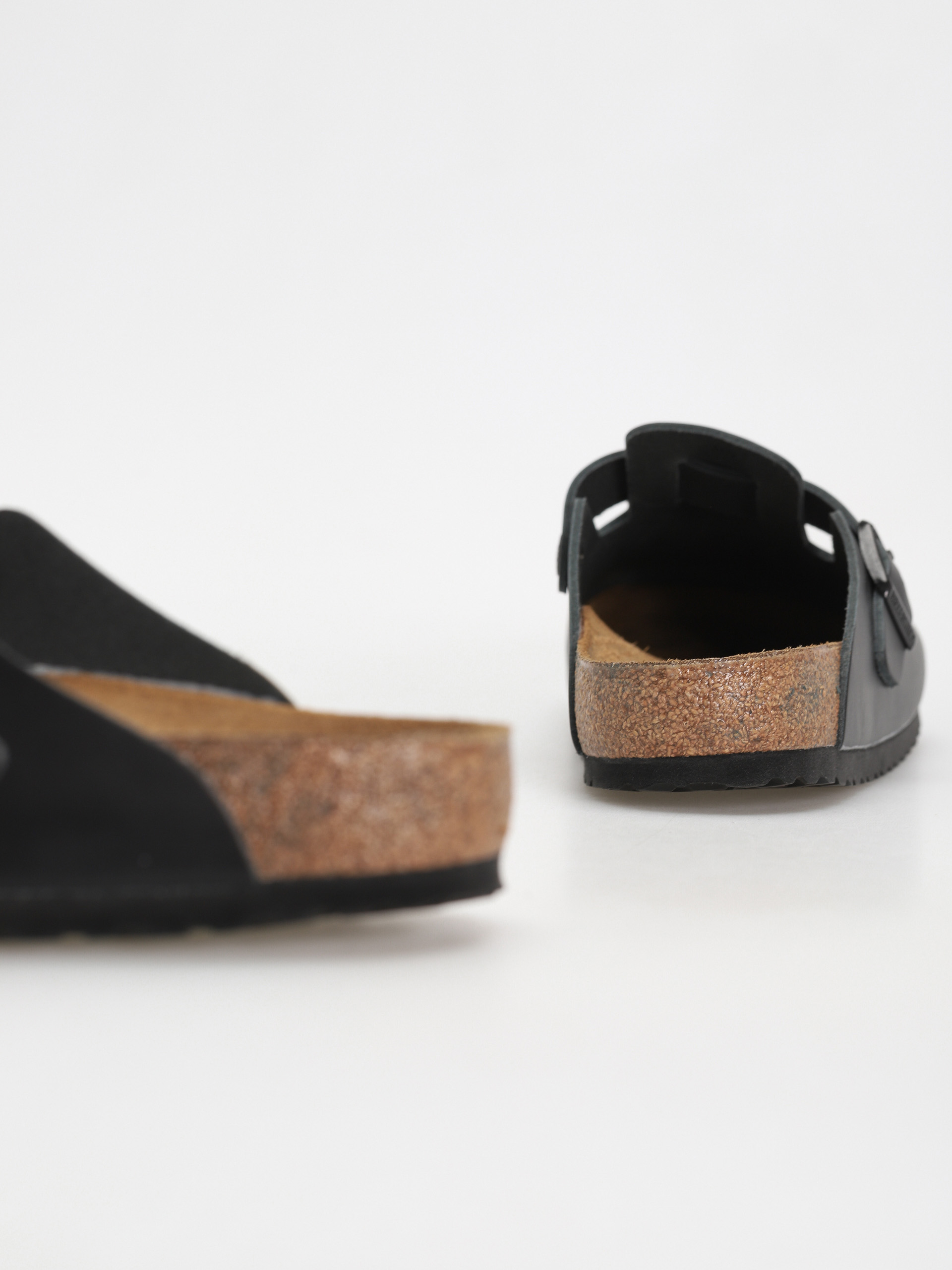 Birkenstock Boston Natural Leather Regular Flip-flop papucsok (black)