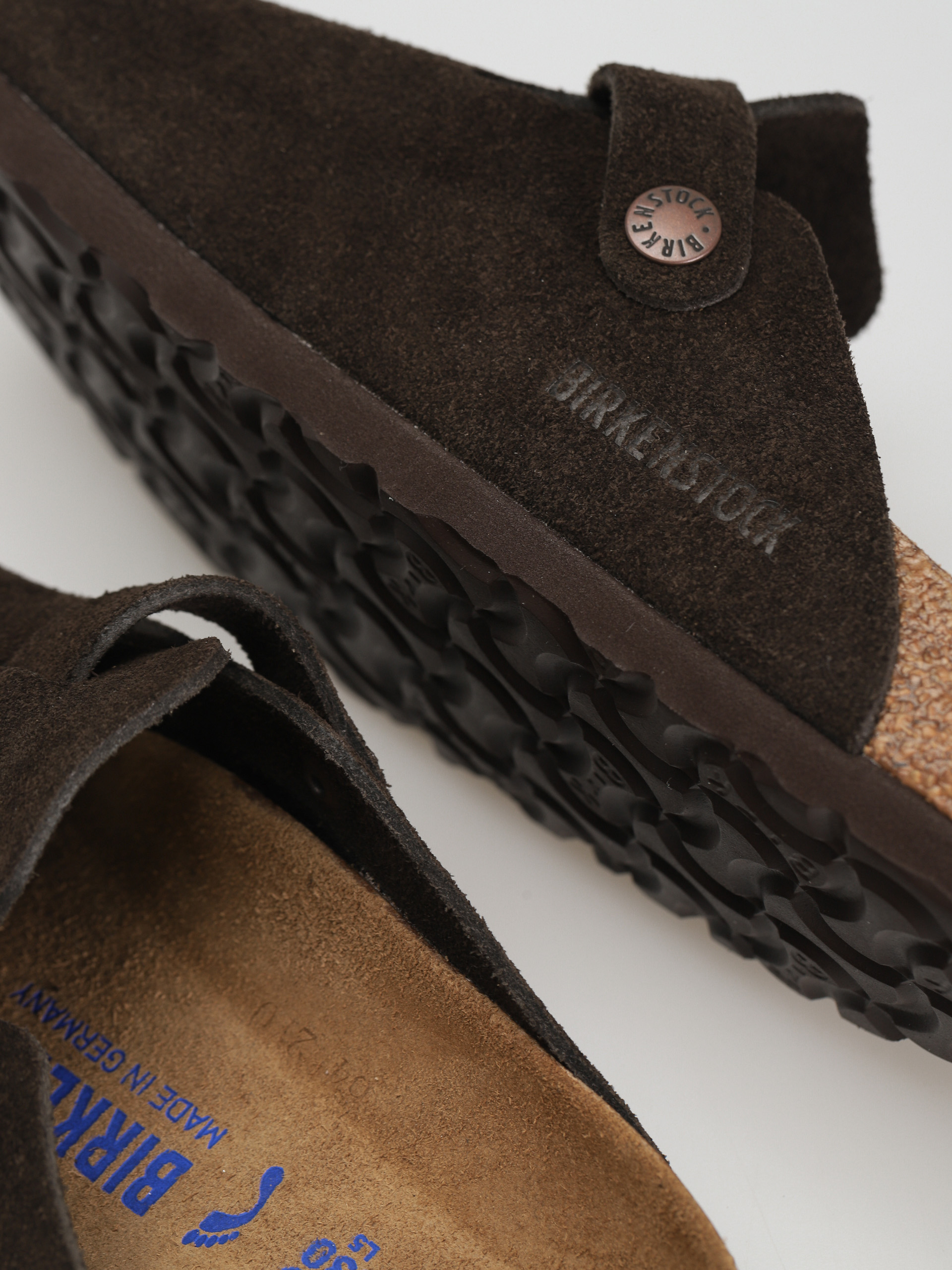 Birkenstock Boston Suede Narrow Flip-flop papucsok Wmn (mocha)