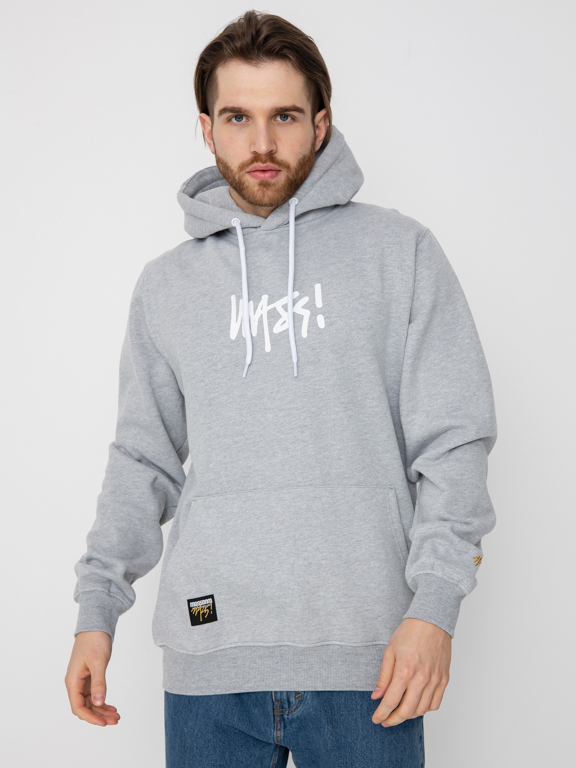MassDnm Signature Medium Logo Pulóver (heather grey)