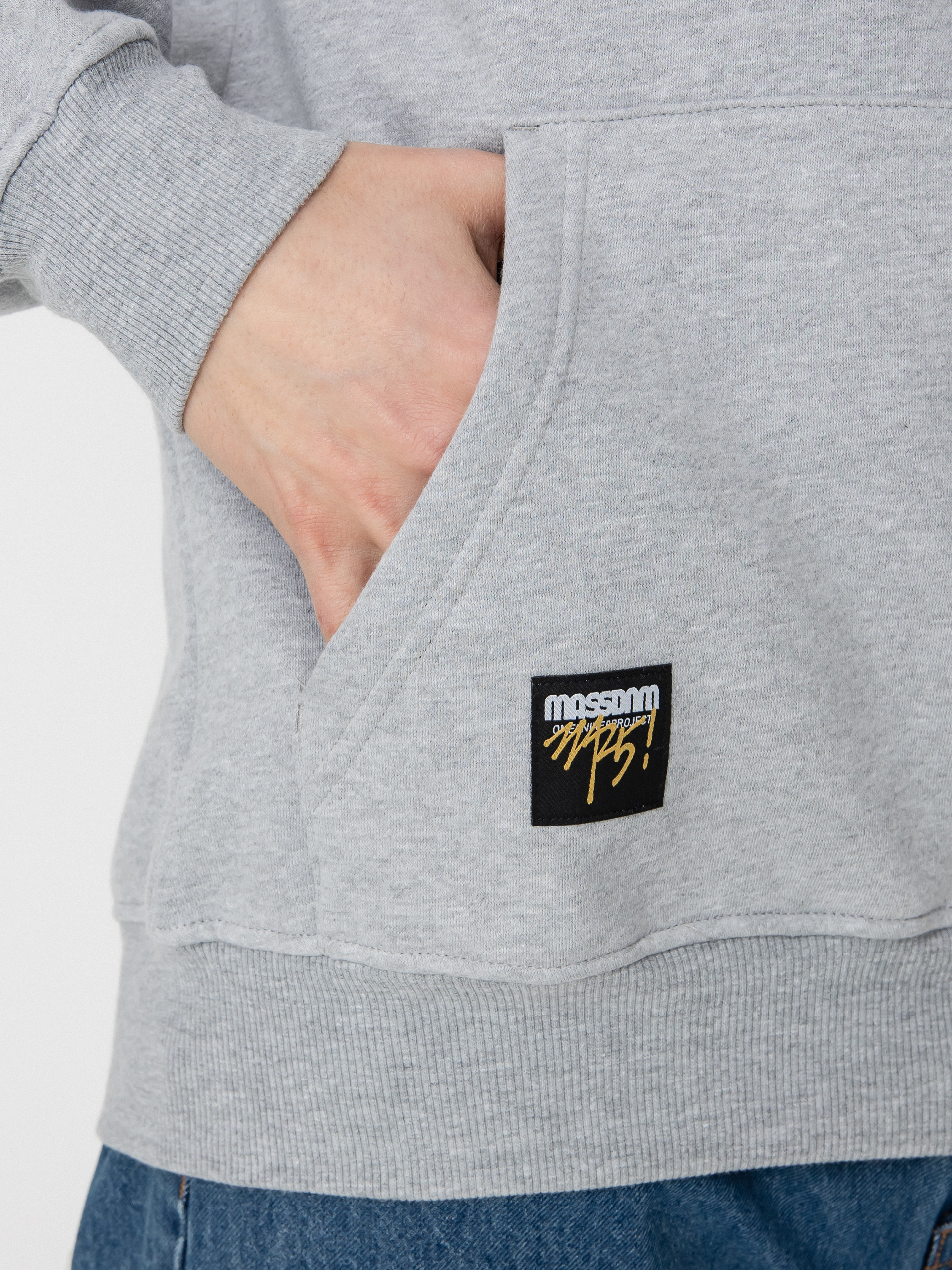 MassDnm Signature Medium Logo Pulóver (heather grey)