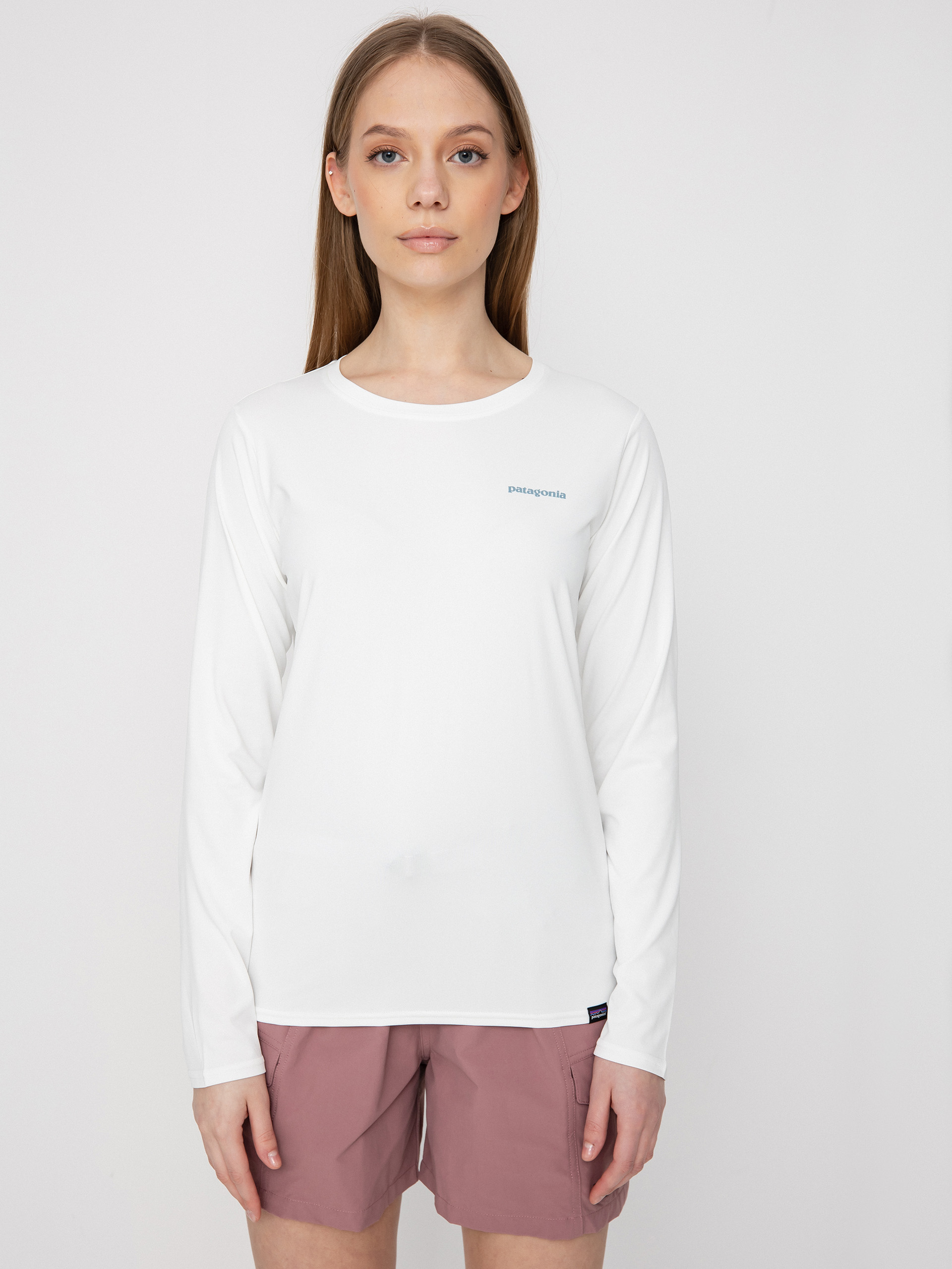 Patagonia Cap Cool Daily Graphic Shirt Hosszú ujjú felső Wmn (boardshort logo light plume grey/white)