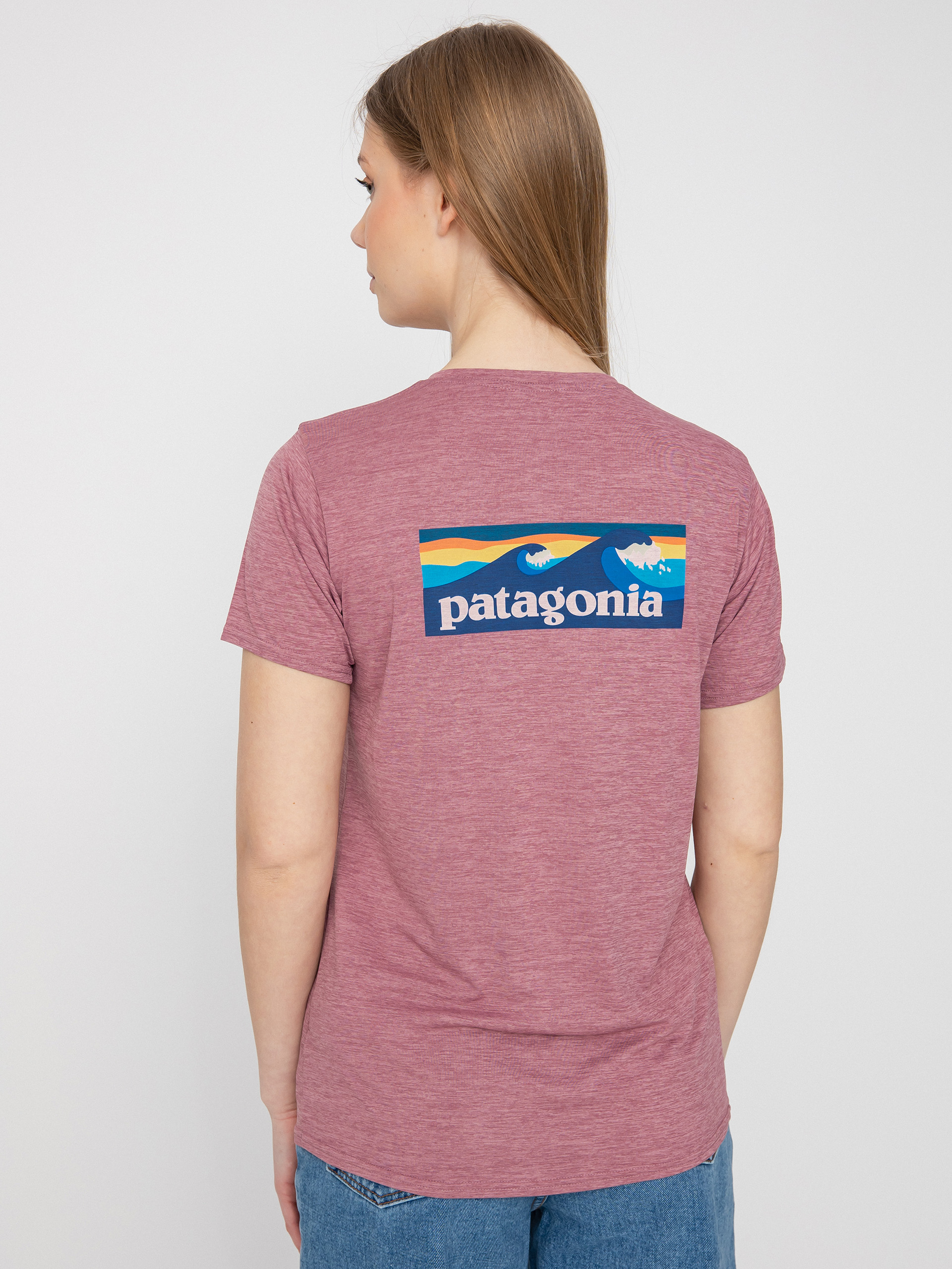 Patagonia Cap Cool Daily Graphic póló Wmn (boardshort logo/evening mauve x dye)