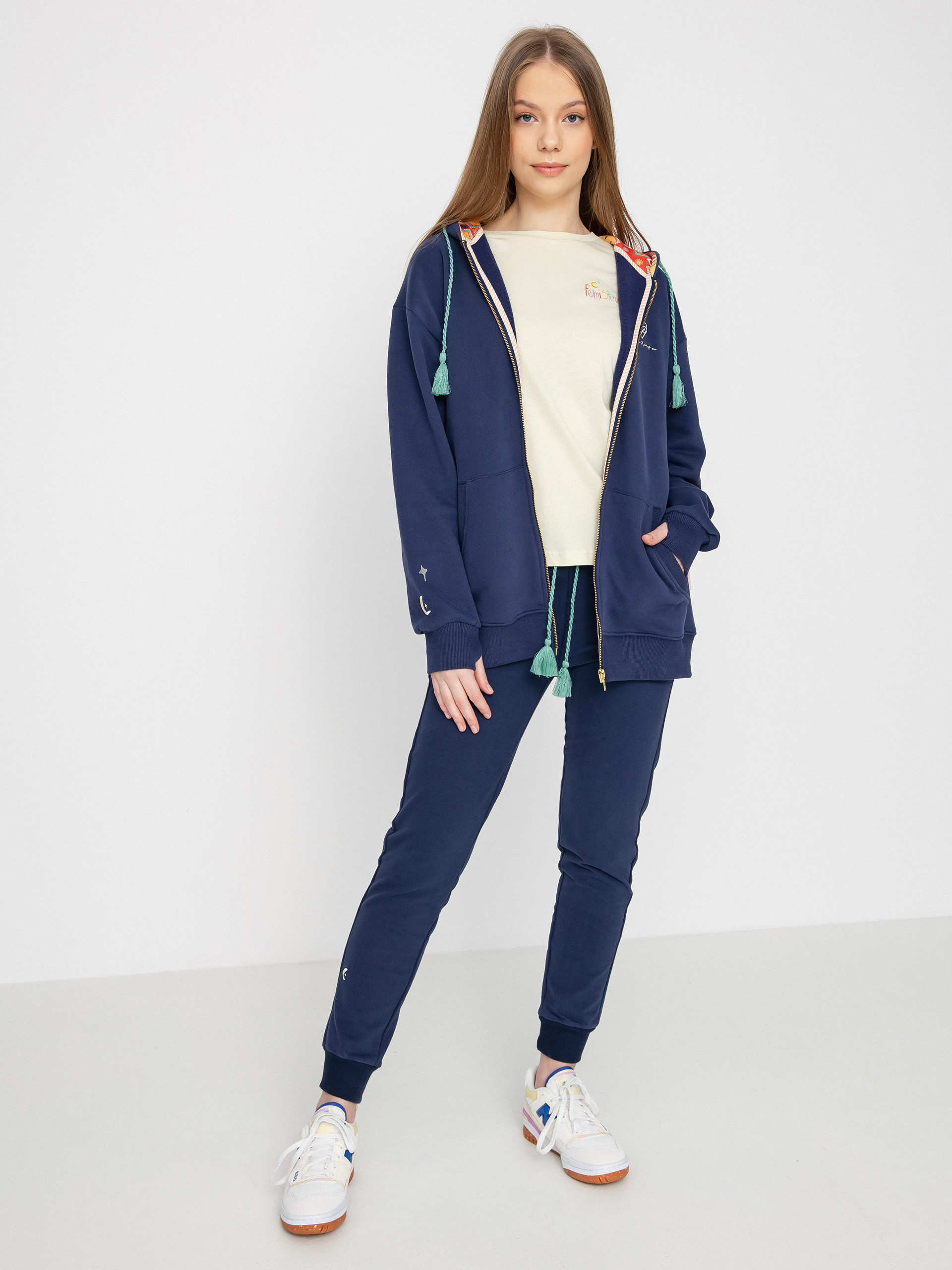 Femi Stories Hola HD Kapucnis pulóver Wmn (nblu)