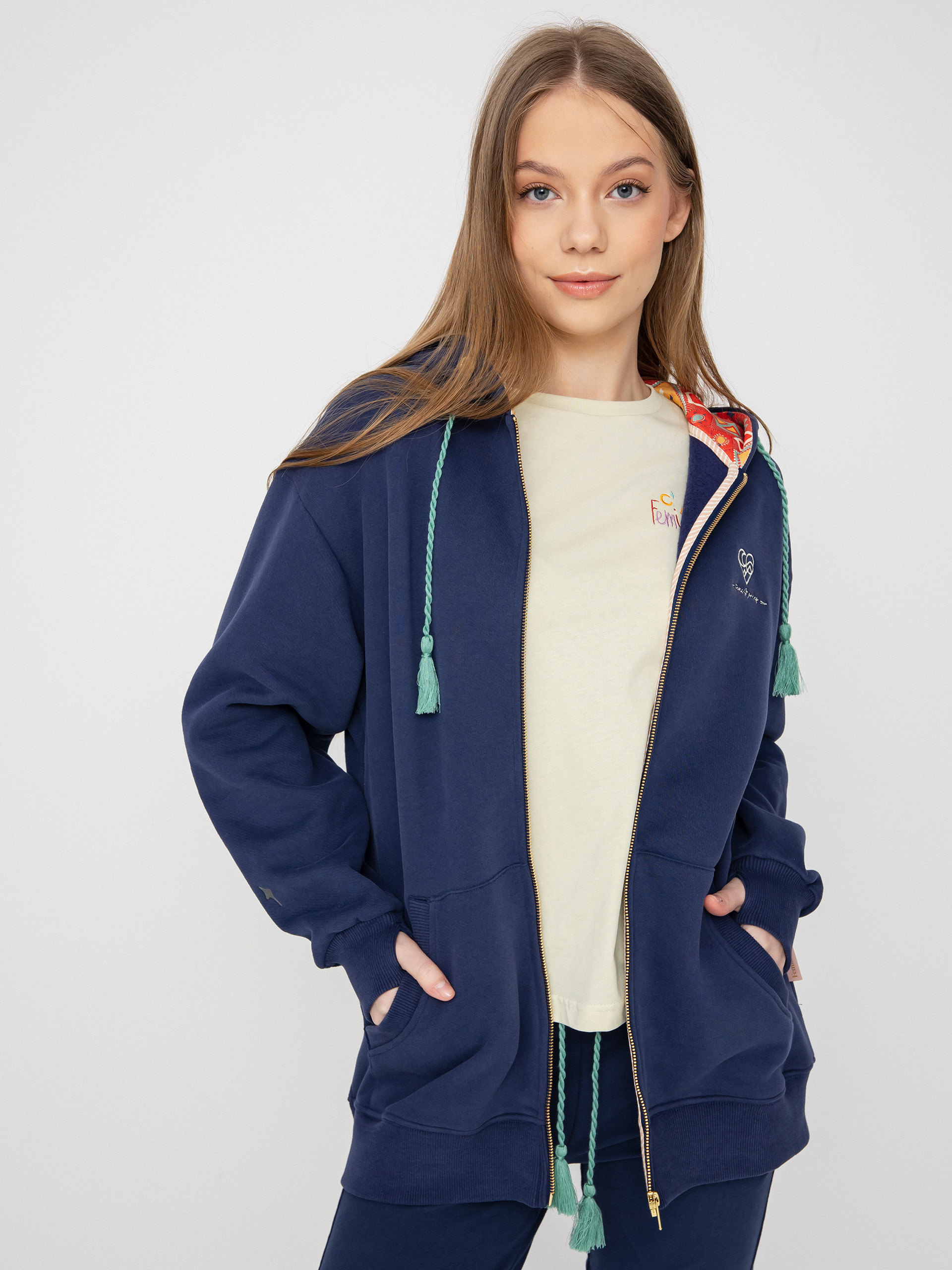 Femi Stories Hola HD Kapucnis pulóver Wmn (nblu)