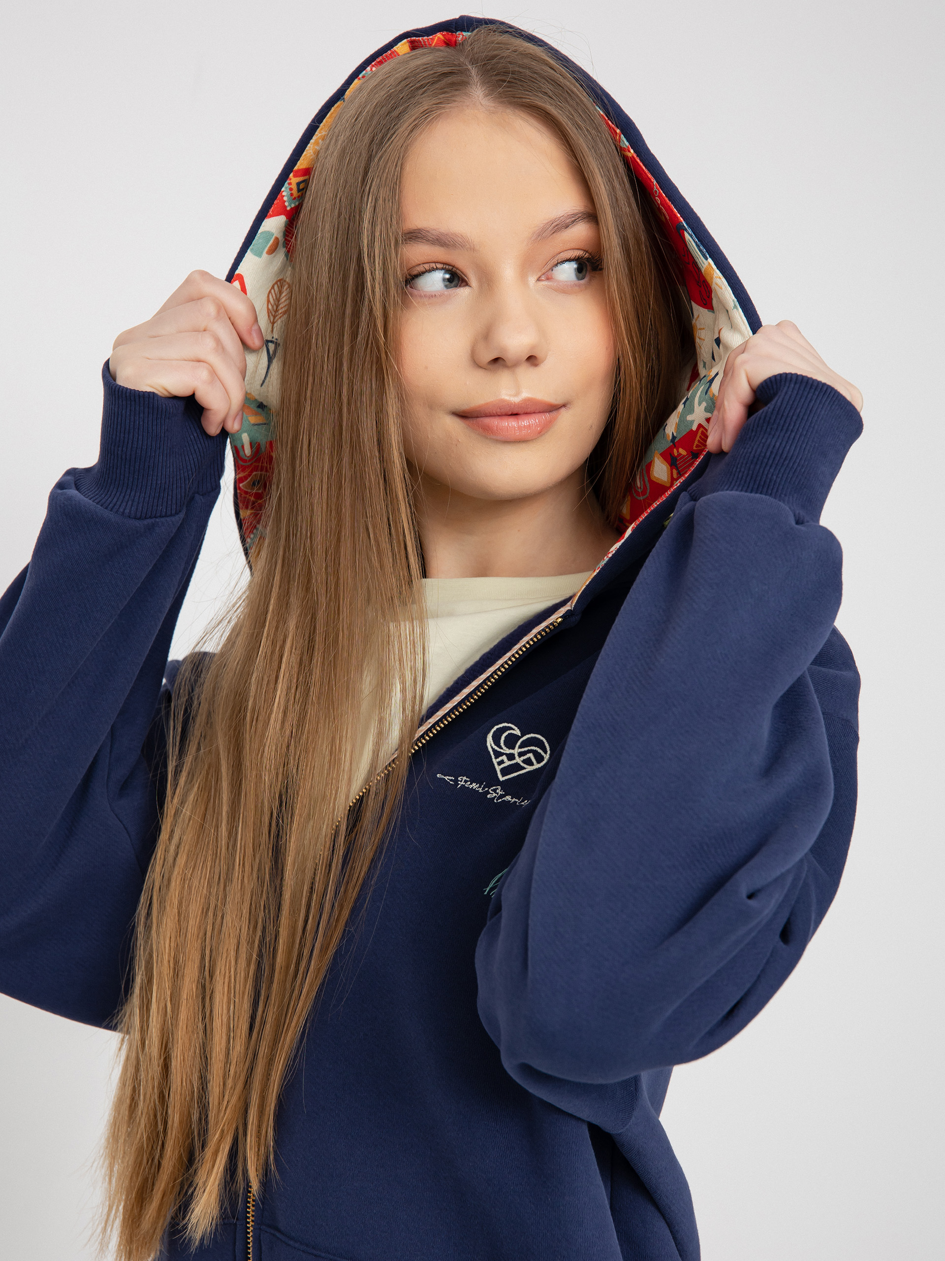 Femi Stories Hola HD Kapucnis pulóver Wmn (nblu)