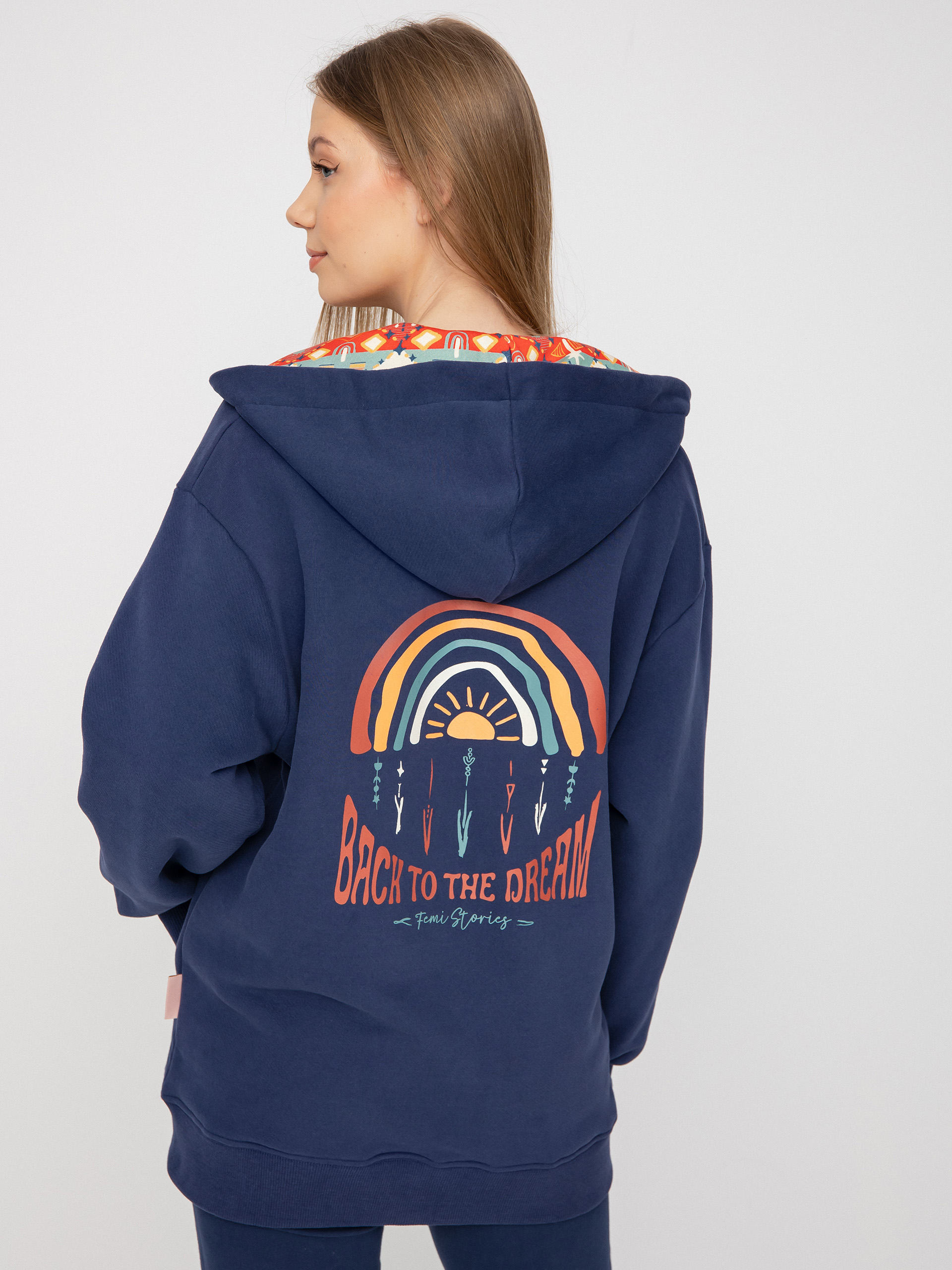 Femi Stories Hola HD Kapucnis pulóver Wmn (nblu)