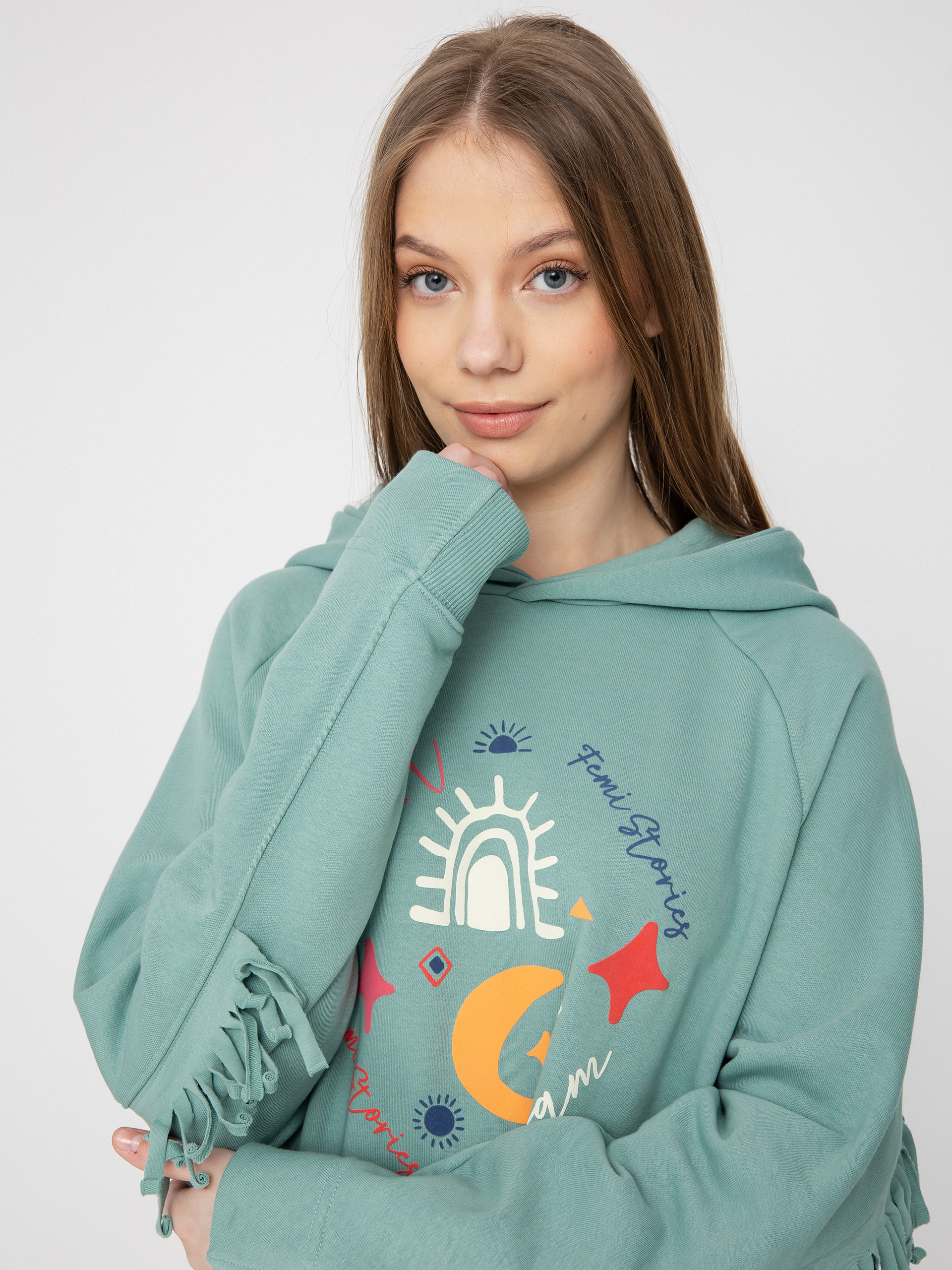 Femi Stories Koosa HD Kapucnis pulóver Wmn (cgrn)