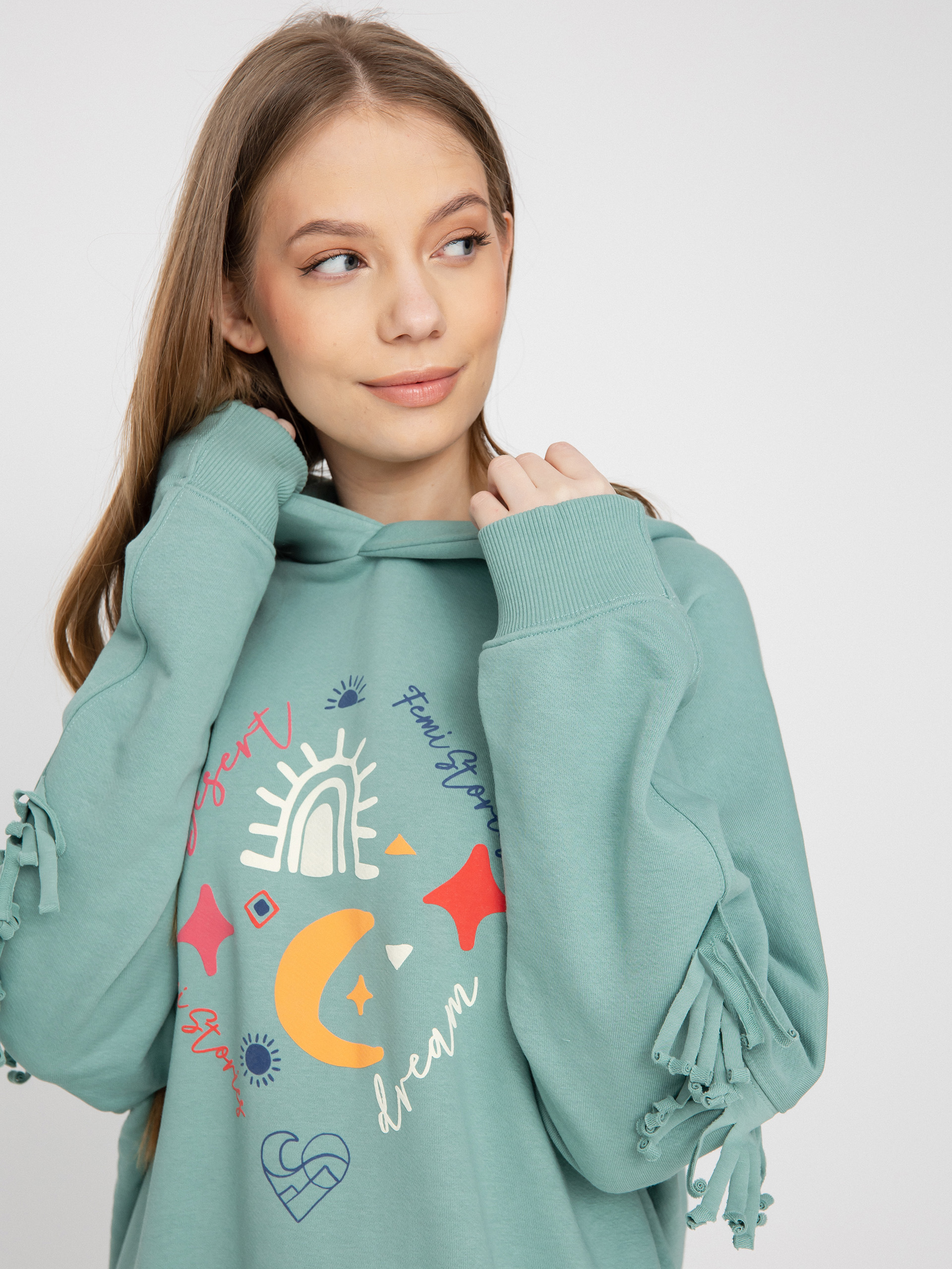 Femi Stories Koosa HD Kapucnis pulóver Wmn (cgrn)