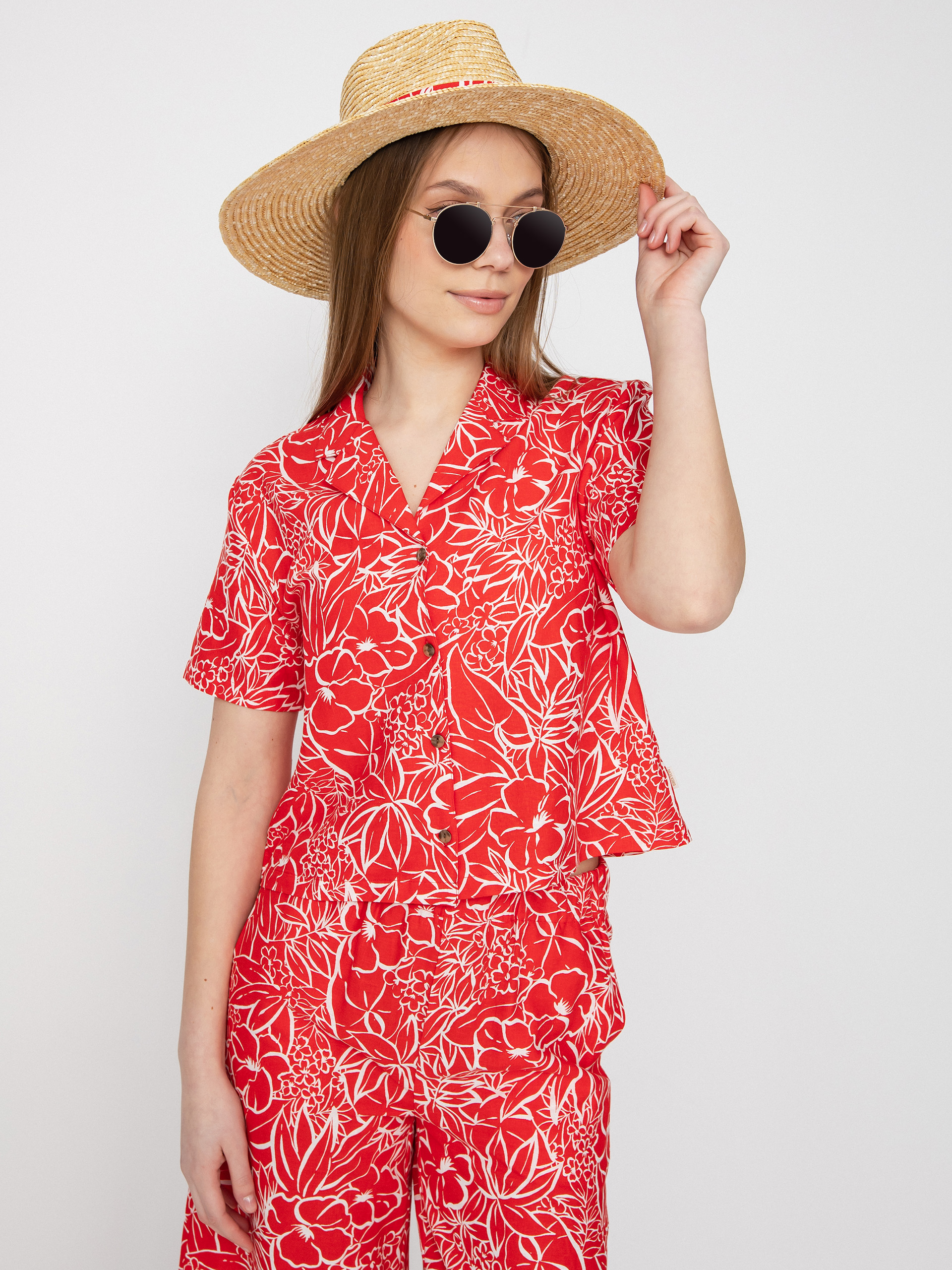 Brixton Indo Linen Ing Wmn (aloha red)