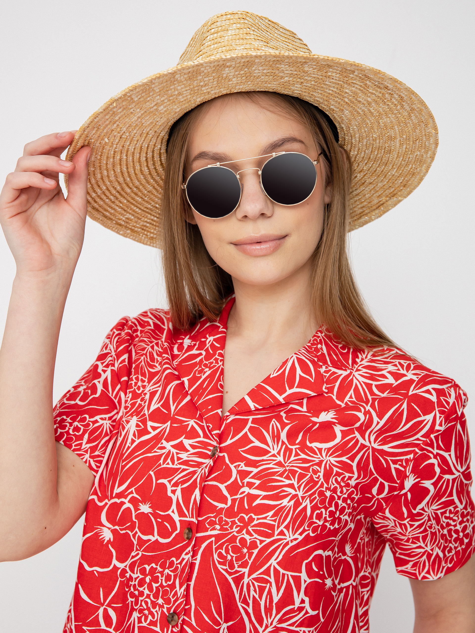 Brixton Indo Linen Ing Wmn (aloha red)