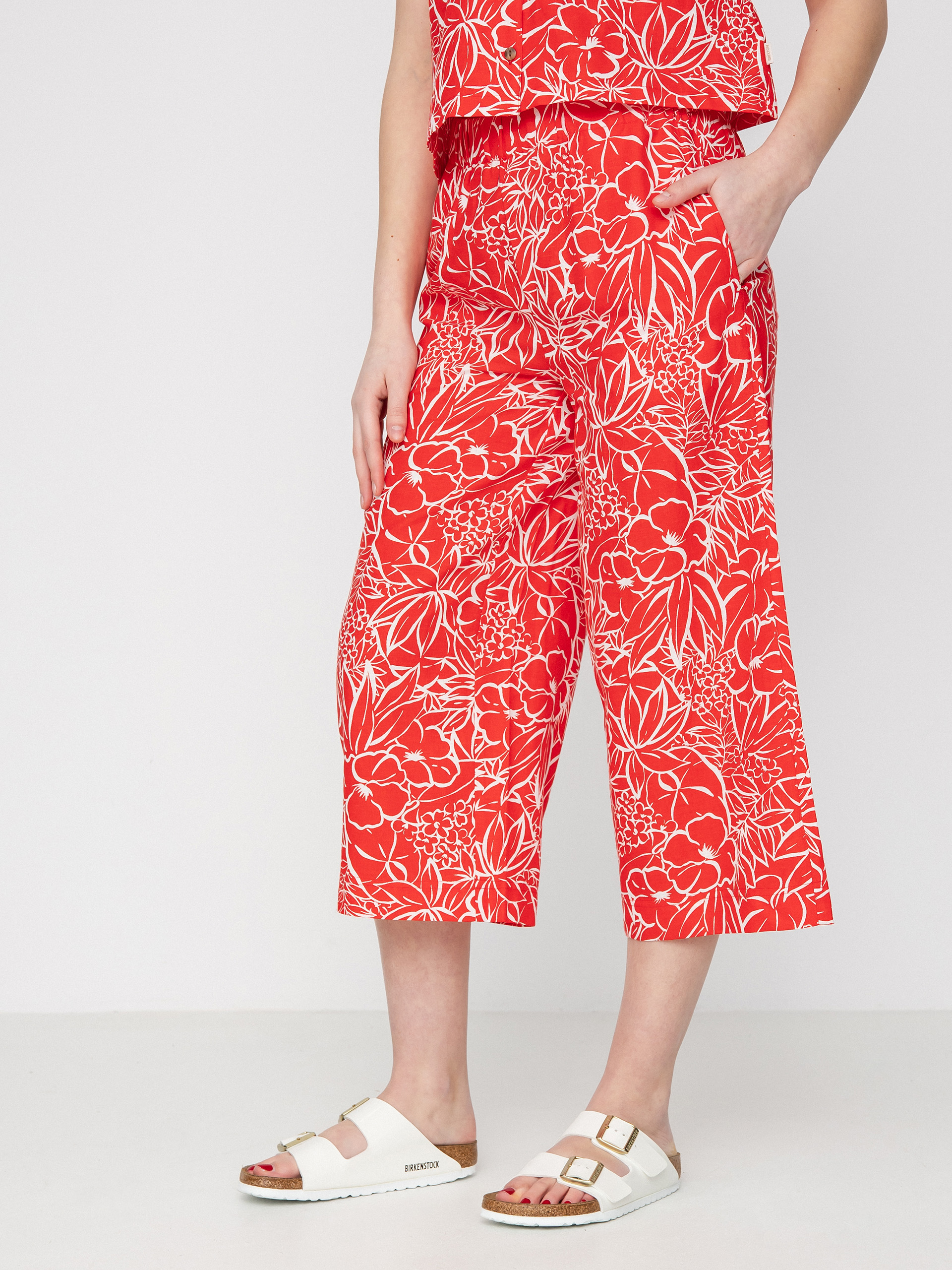 Brixton Indo Linen Wide Leg Kisnadrág Wmn (aloha red)
