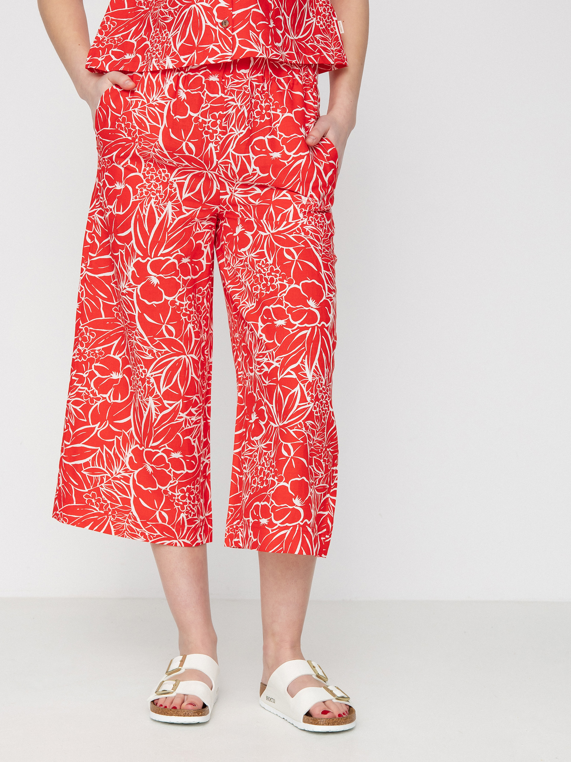 Brixton Indo Linen Wide Leg Kisnadrág Wmn (aloha red)