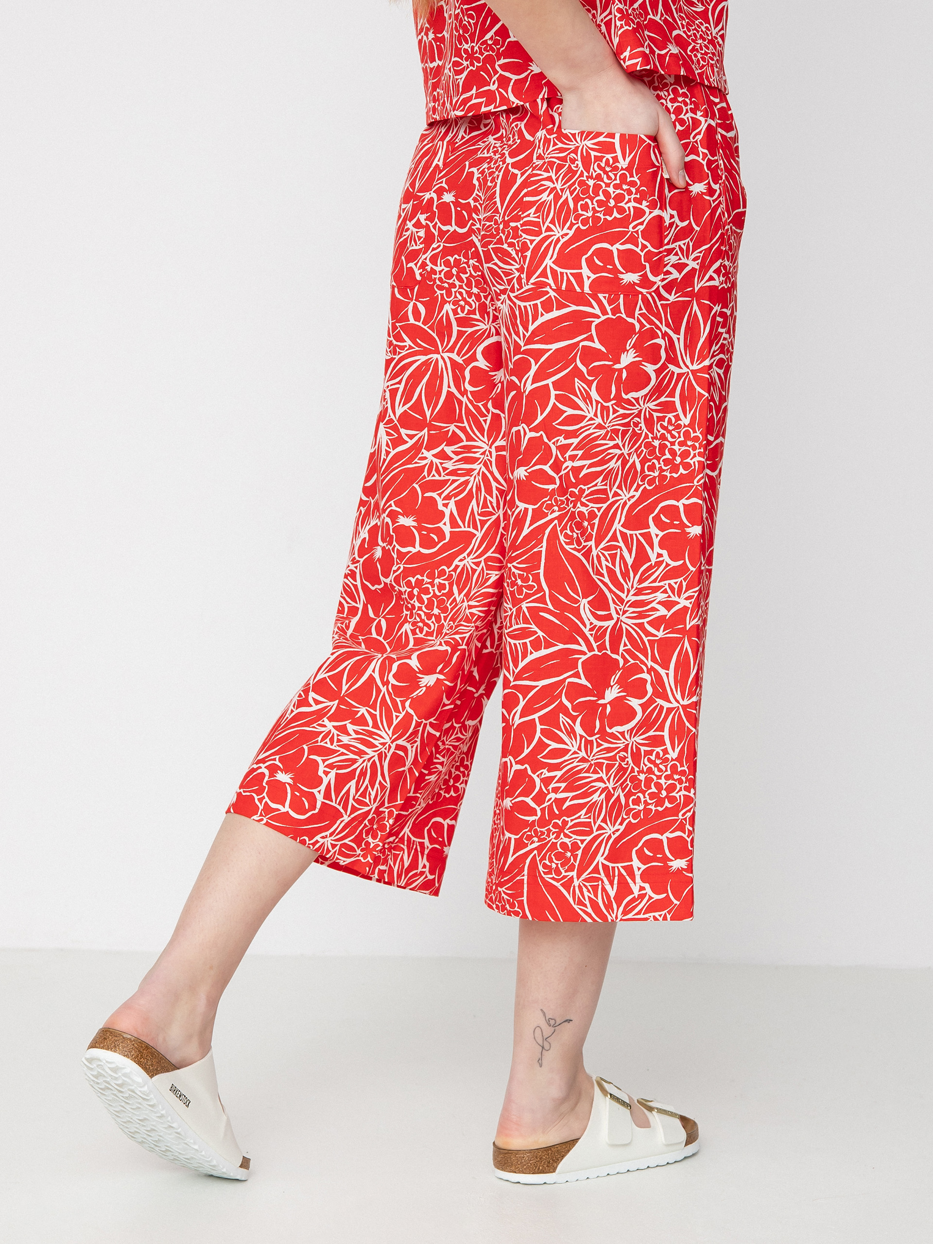 Brixton Indo Linen Wide Leg Kisnadrág Wmn (aloha red)