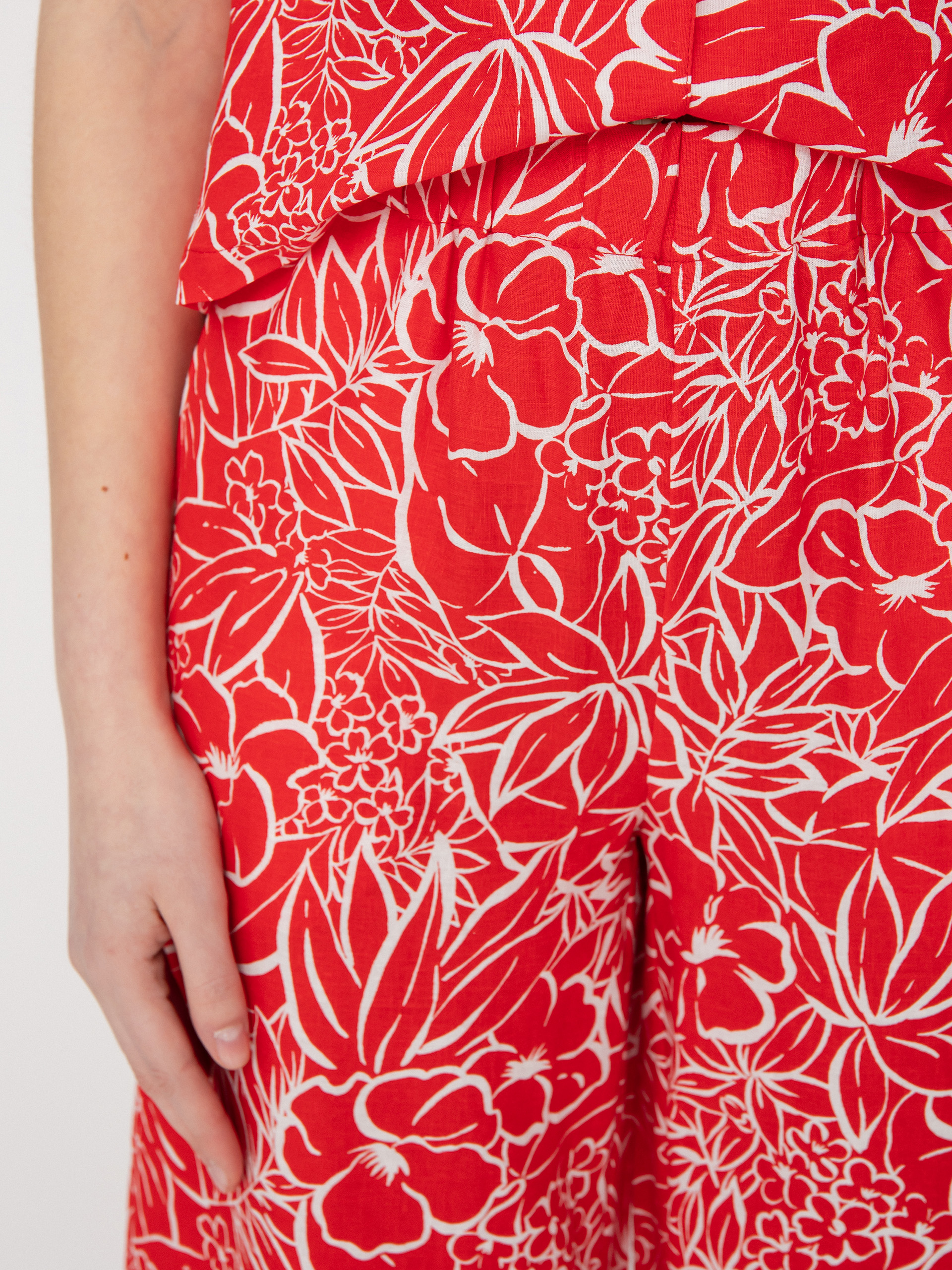 Brixton Indo Linen Wide Leg Kisnadrág Wmn (aloha red)