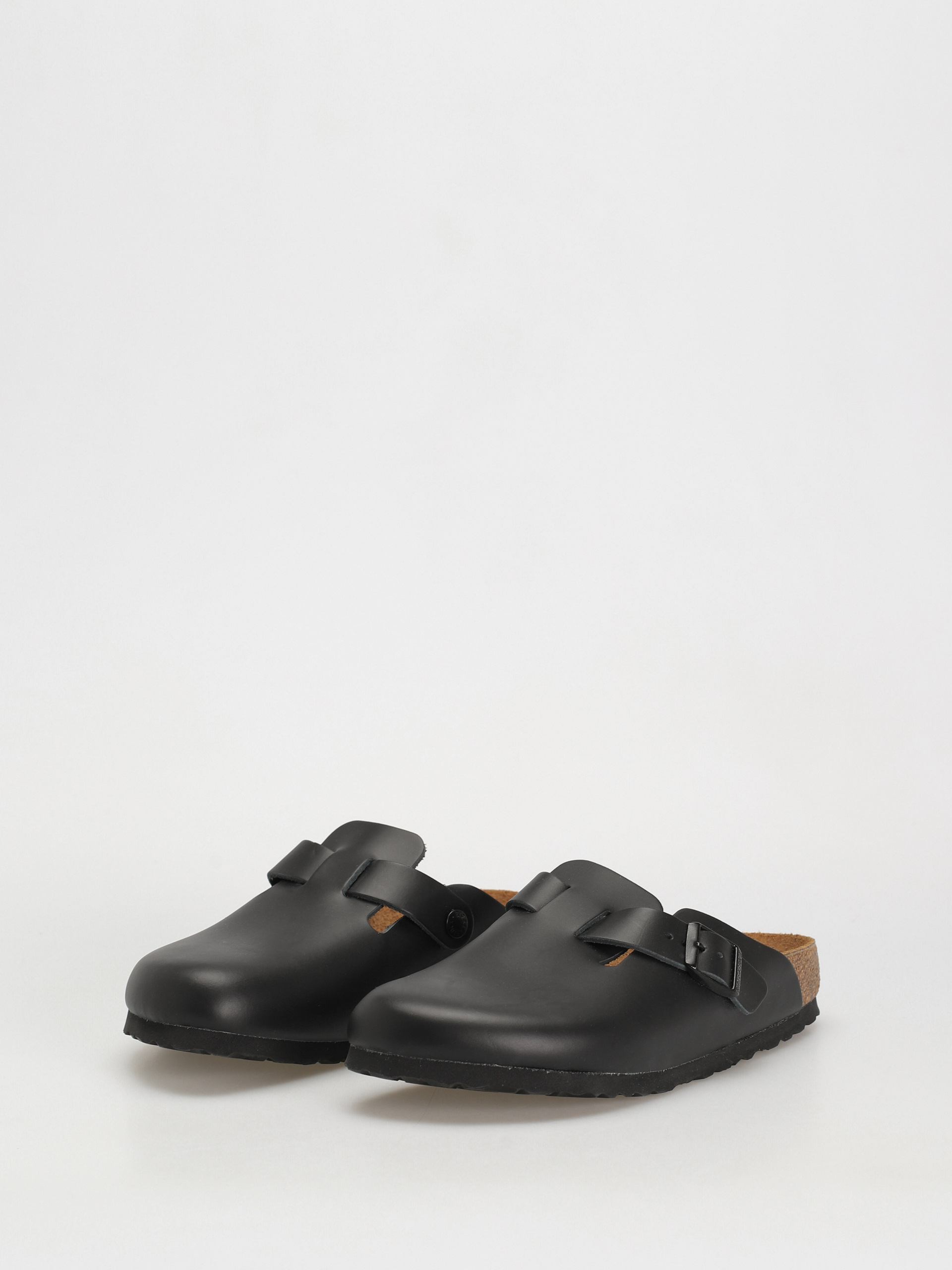 Birkenstock Boston Natural Leather Narrow Flip-flop papucsok Wmn (black)