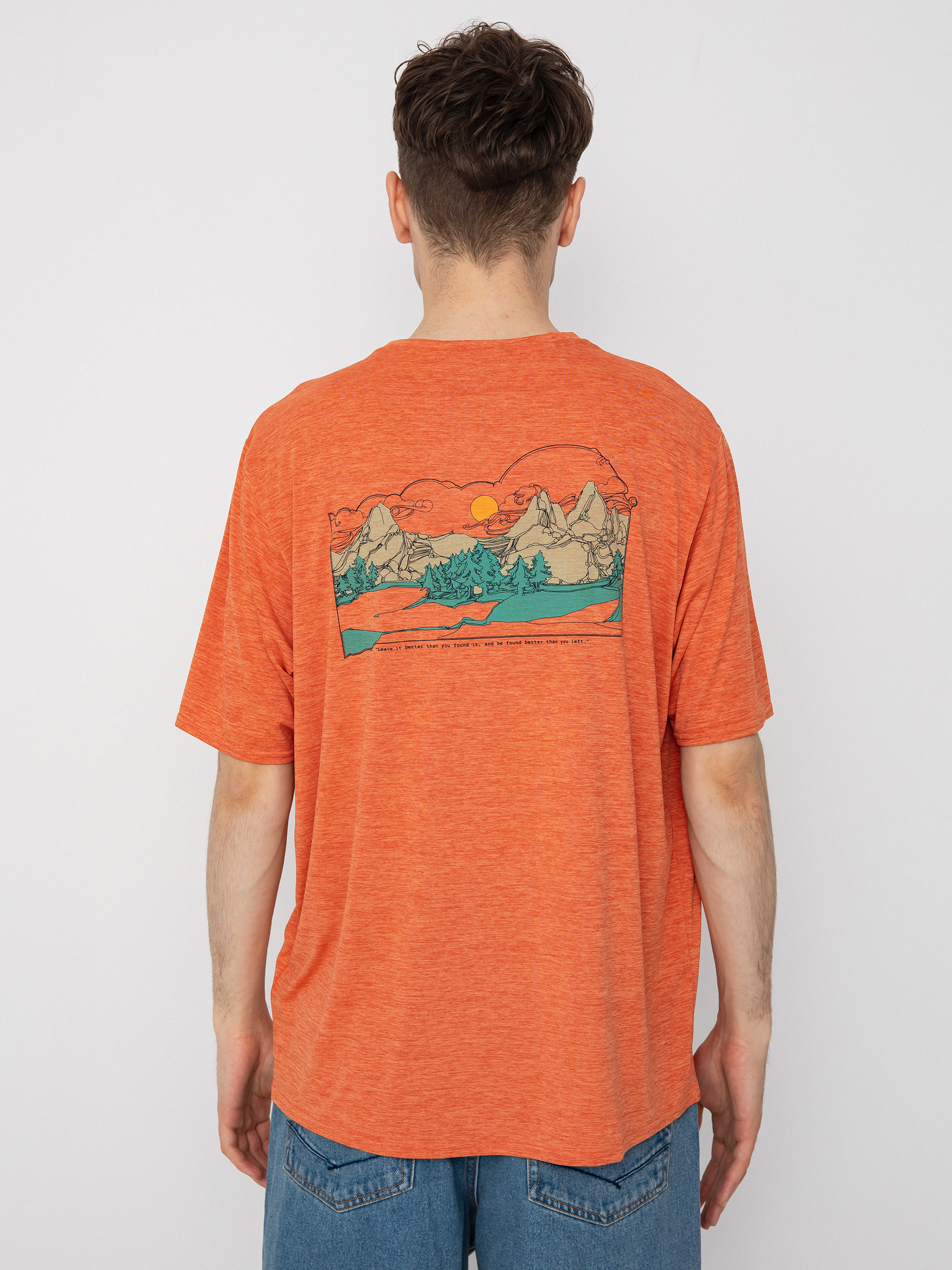 Patagonia Cap Cool Daily Graphic póló (lost and found/quartz coral x dye)