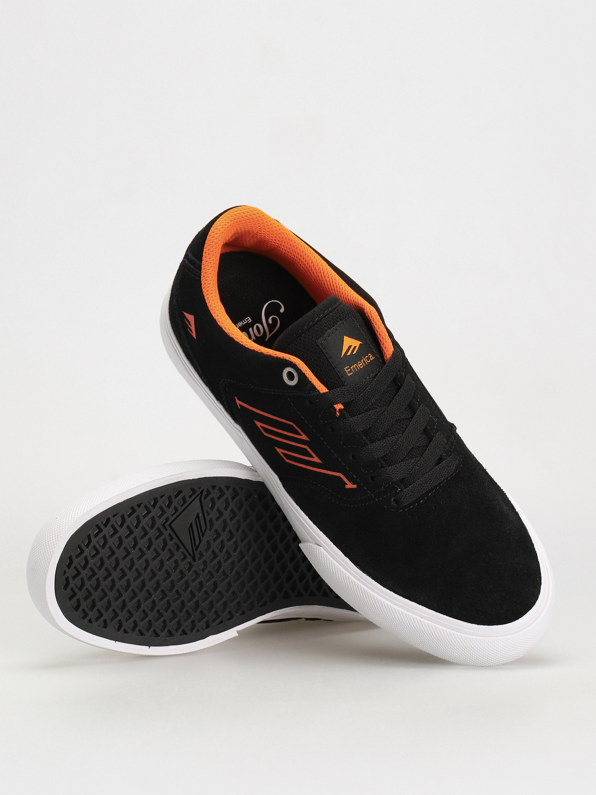 Emerica The Low Vulc Cipők (black/white/orange)