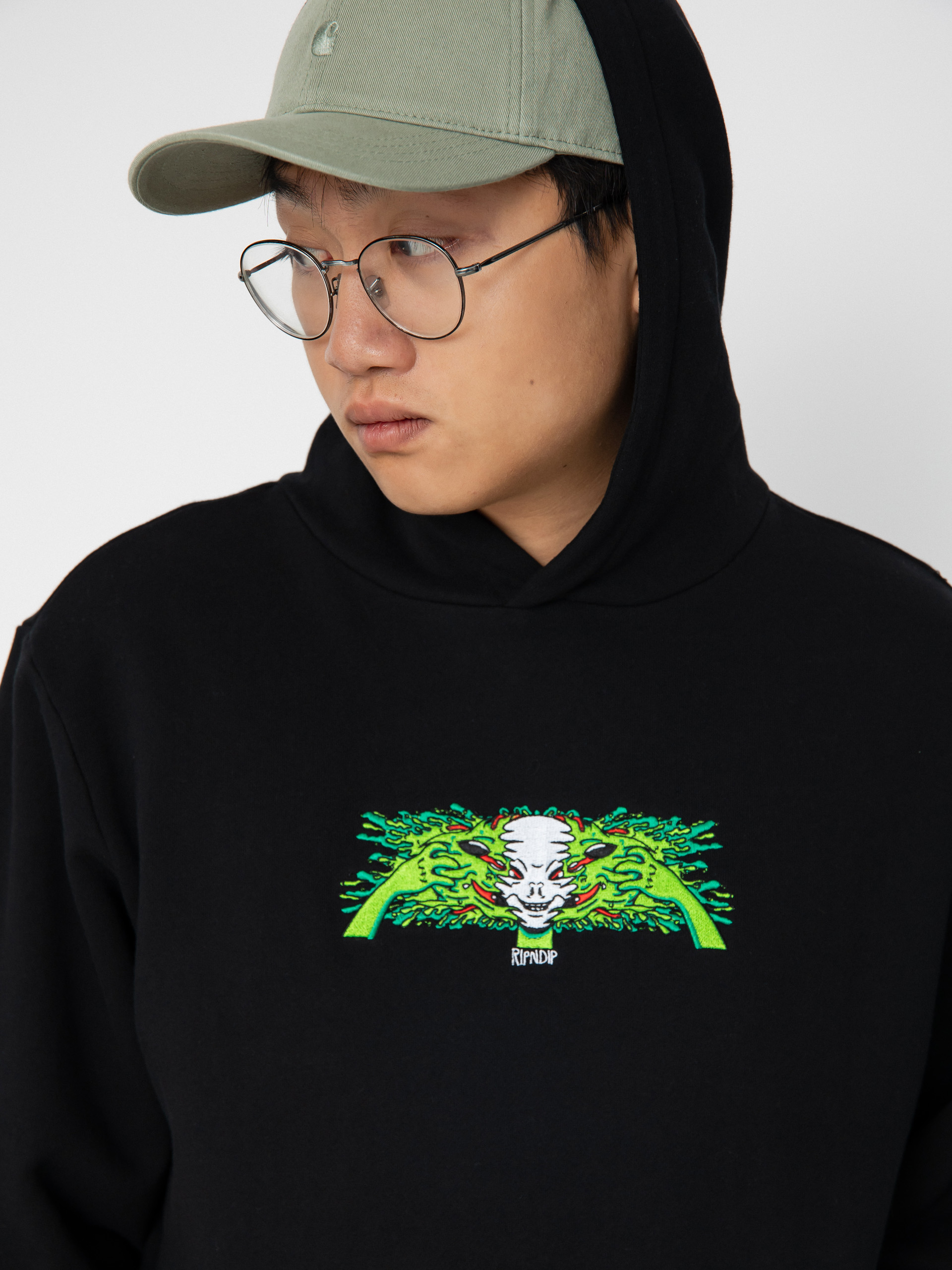 RipNDip Skull Face HD Kapucnis pulóver (black)
