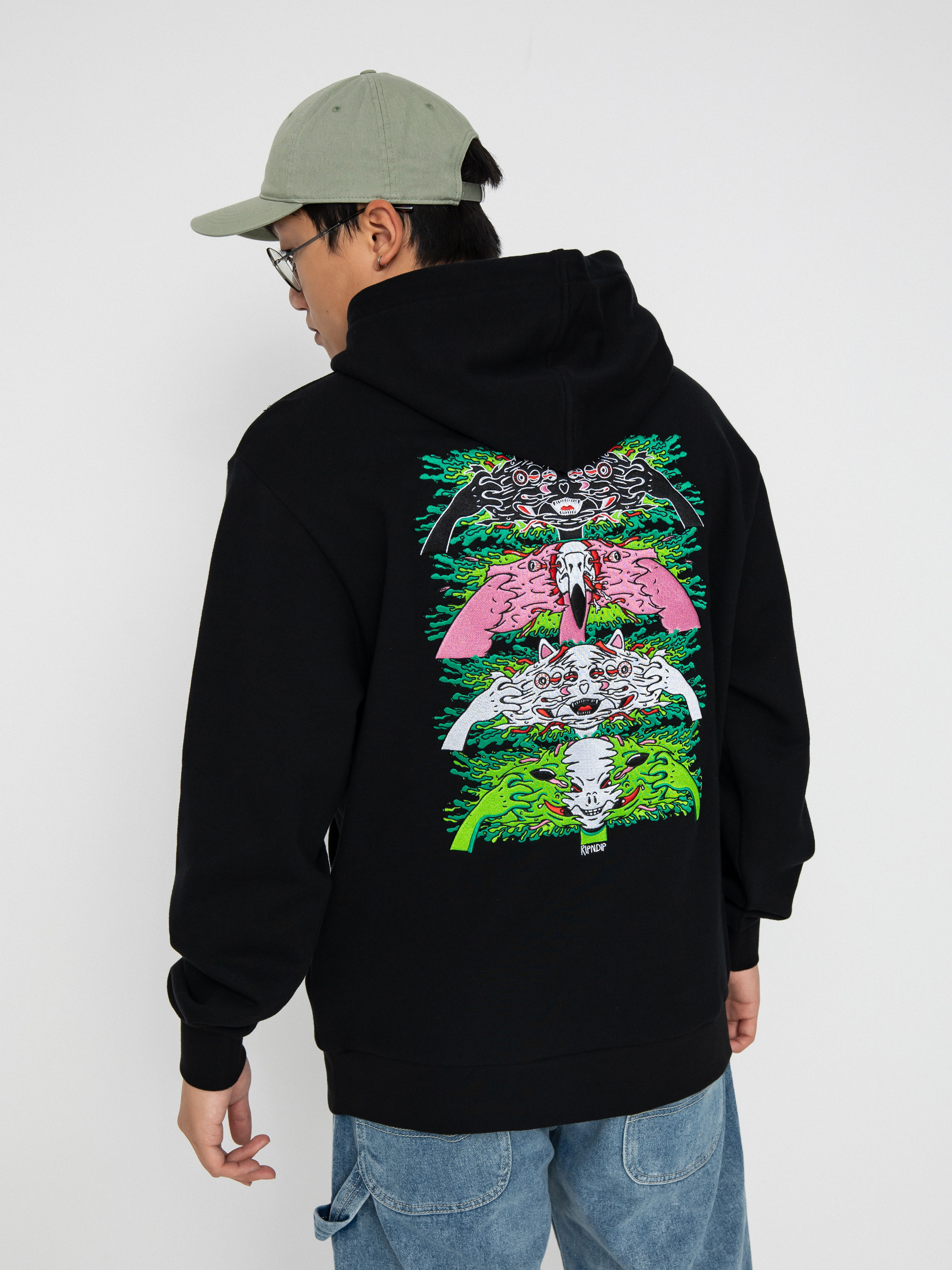 RipNDip Skull Face HD Kapucnis pulóver (black)