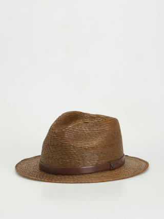 Brixton Messer Straw Fedora Kalap (toffee)